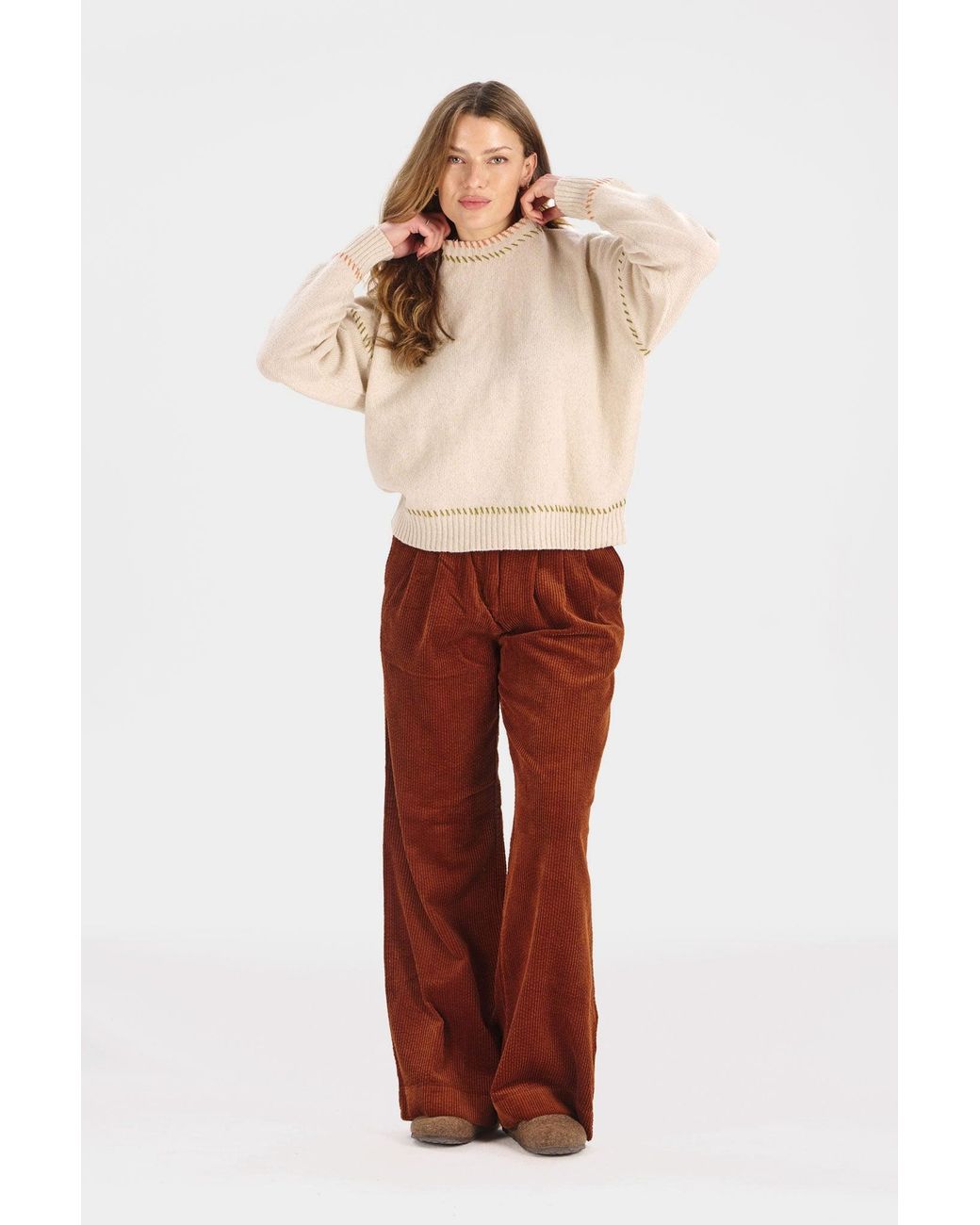 Komodo Red Lola Organic Cotton Corduroy Trousers