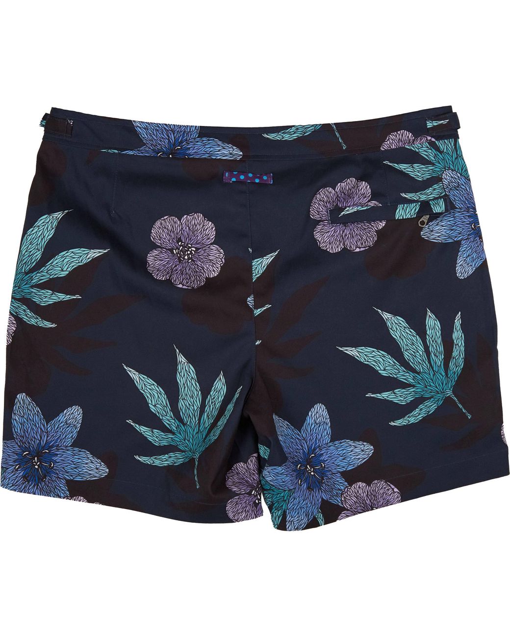 Lords of Harlech Blue Pool Floral Memory Swim Short for men