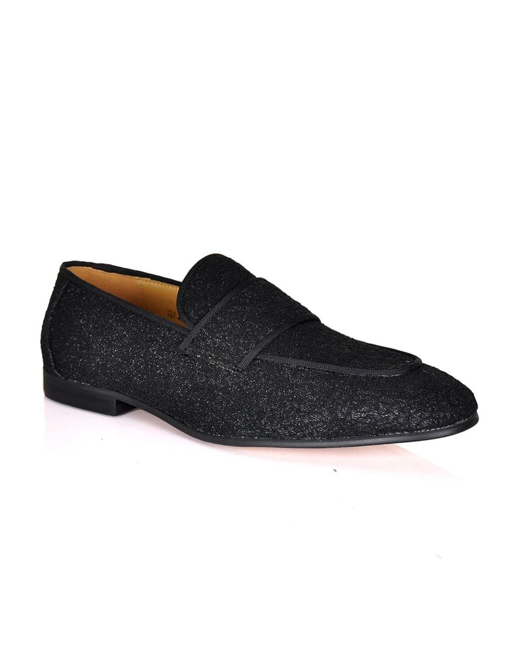 DAVID WEJ Black Alberto Floral Glitter Loafers for men