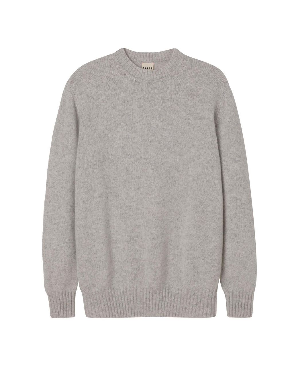 Salts Cashmere Gray Lofty Knit Crew Neck Sweater