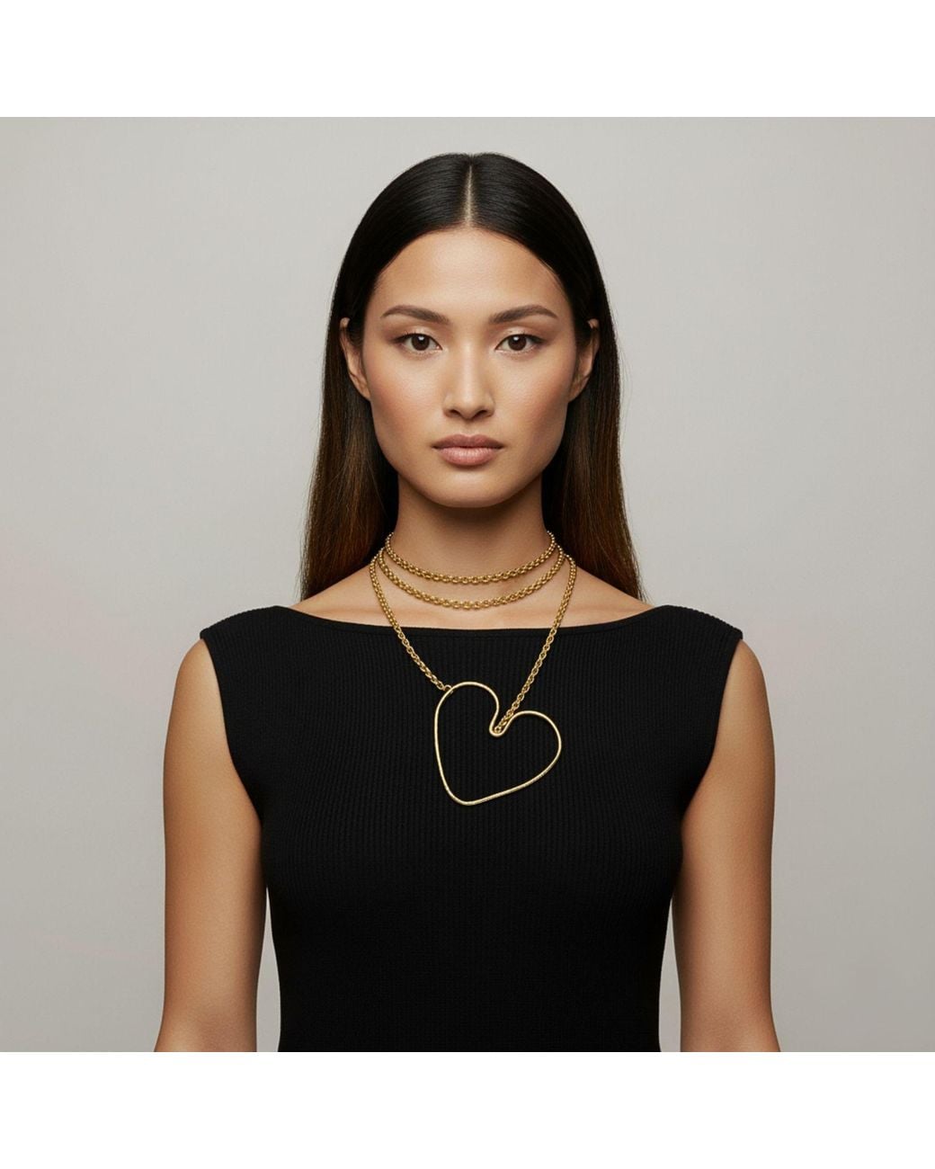 Jaredjamin White Fluttering Heart Chain Long Necklace