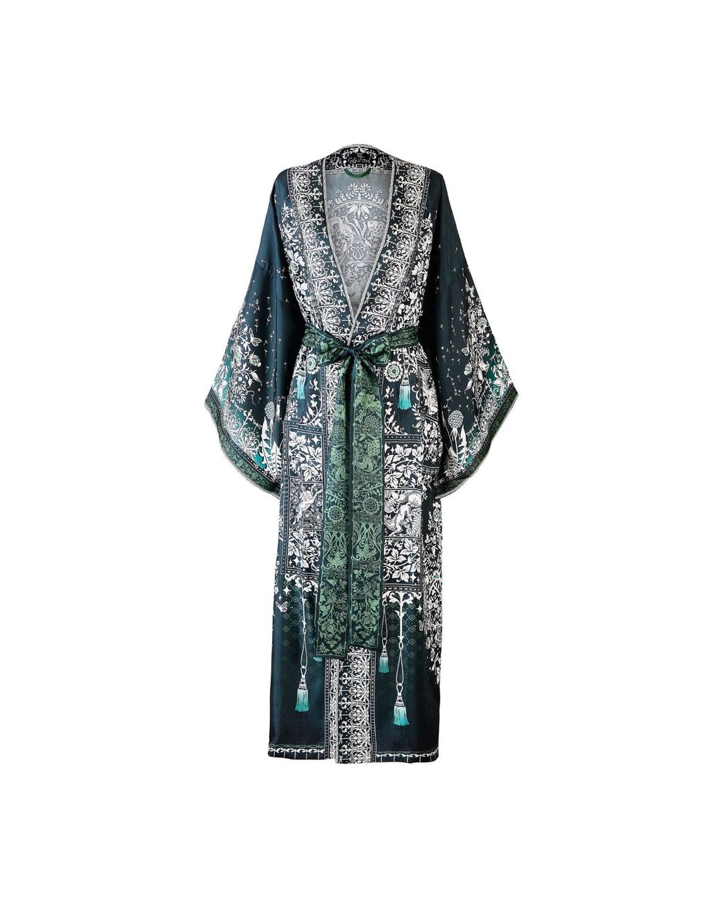 Silk&Soul Gray Tree Of Life Silk Robe