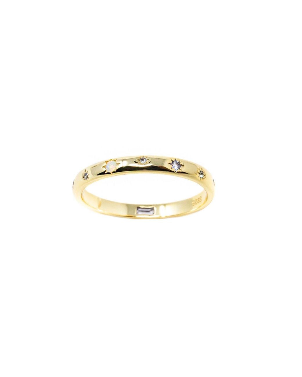 NASI SILVER Metallic Scatter Band Both Sides Now Ocean Edition Star Ring
