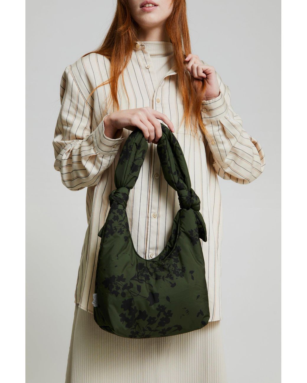 Lefrik Green Biwa Puffy Mini Bag Floral