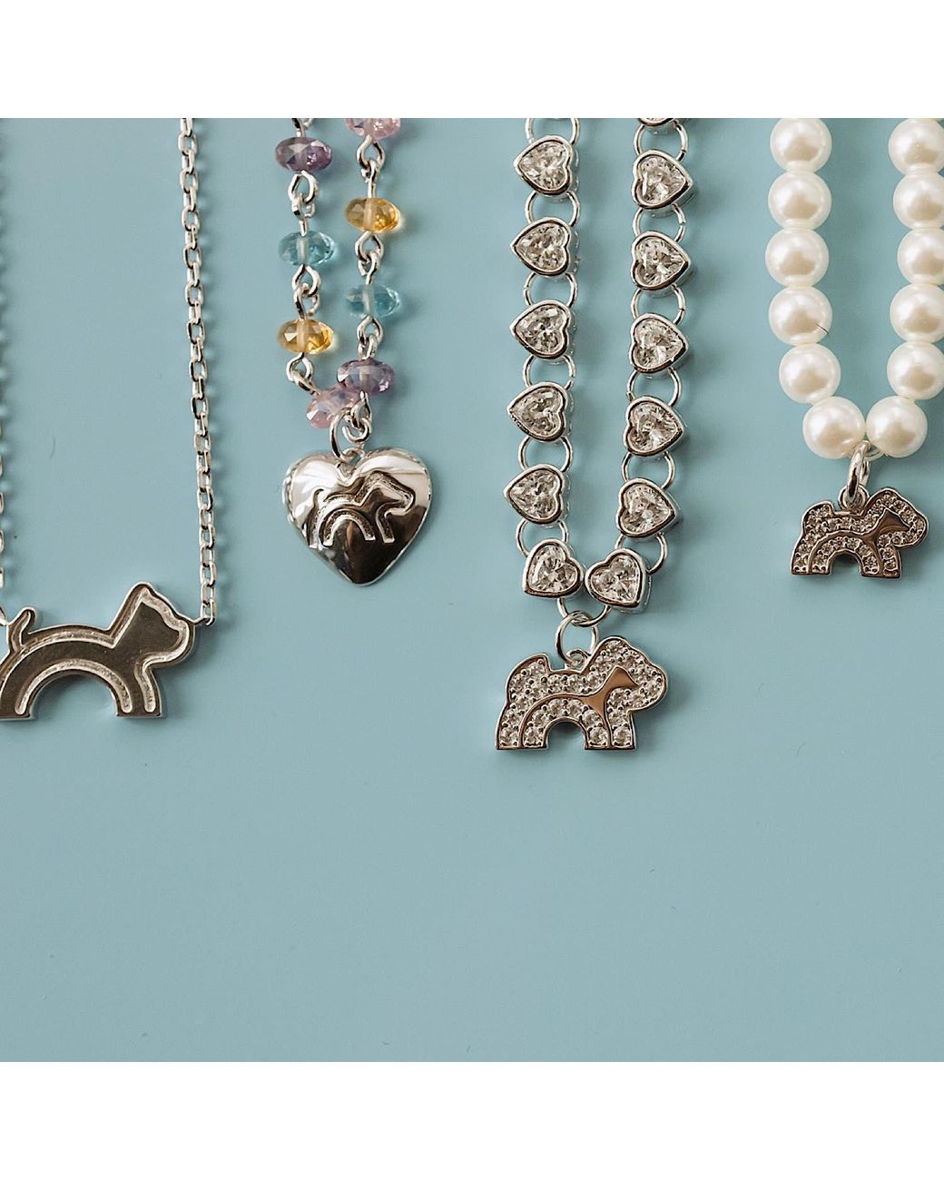 Cloud Haven Metallic Cz Heart Logo Pendant Necklace