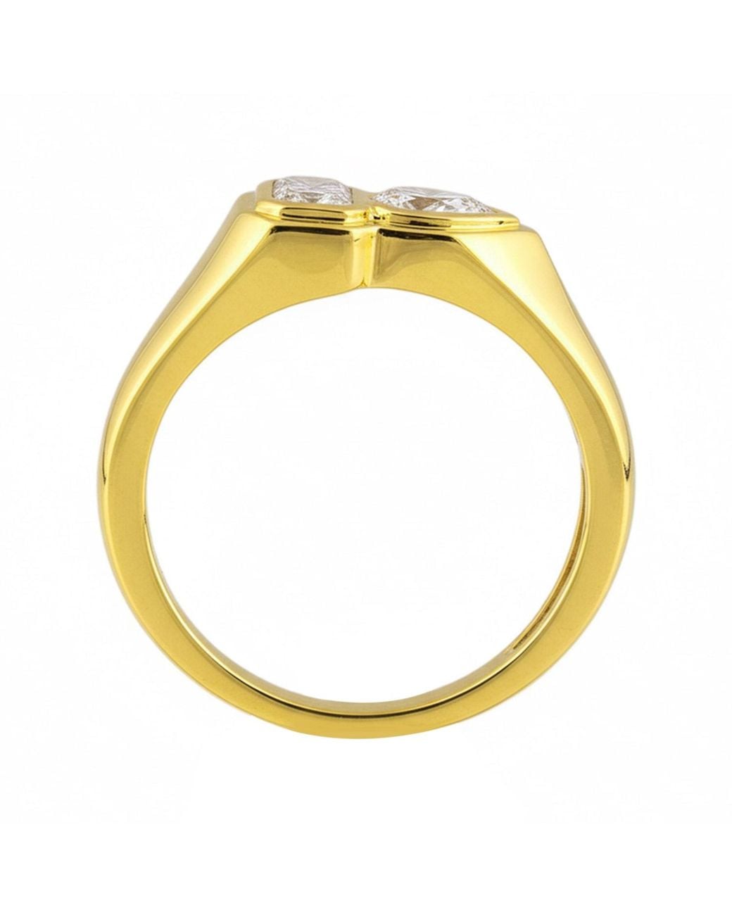 Artisan Metallic 14K Emerald Cut & Pear Shape Diamond Ring