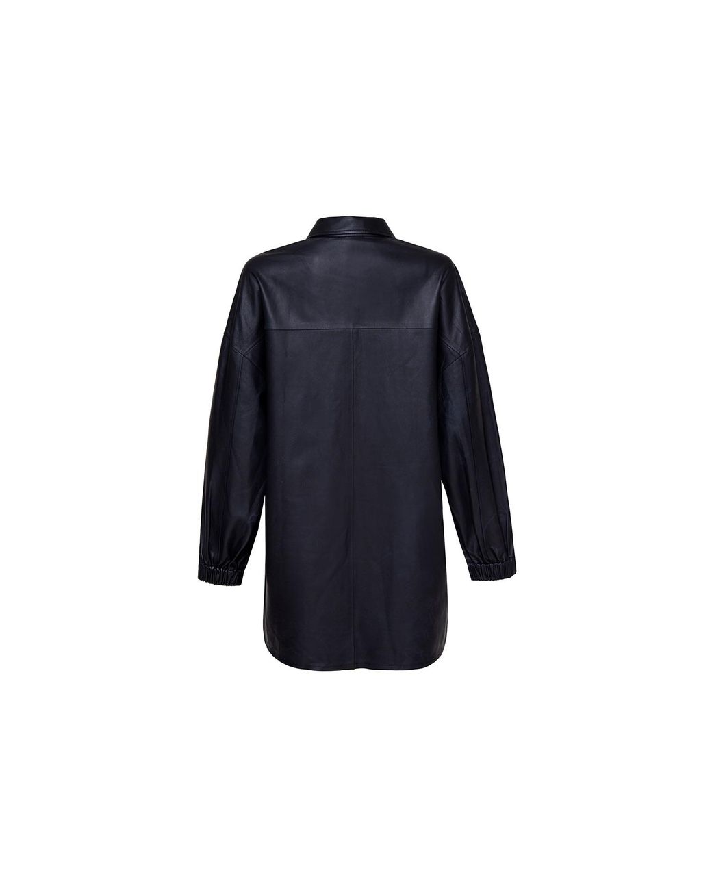 Audrey Vallens Blue Phoenix Oversize Leather Shirt
