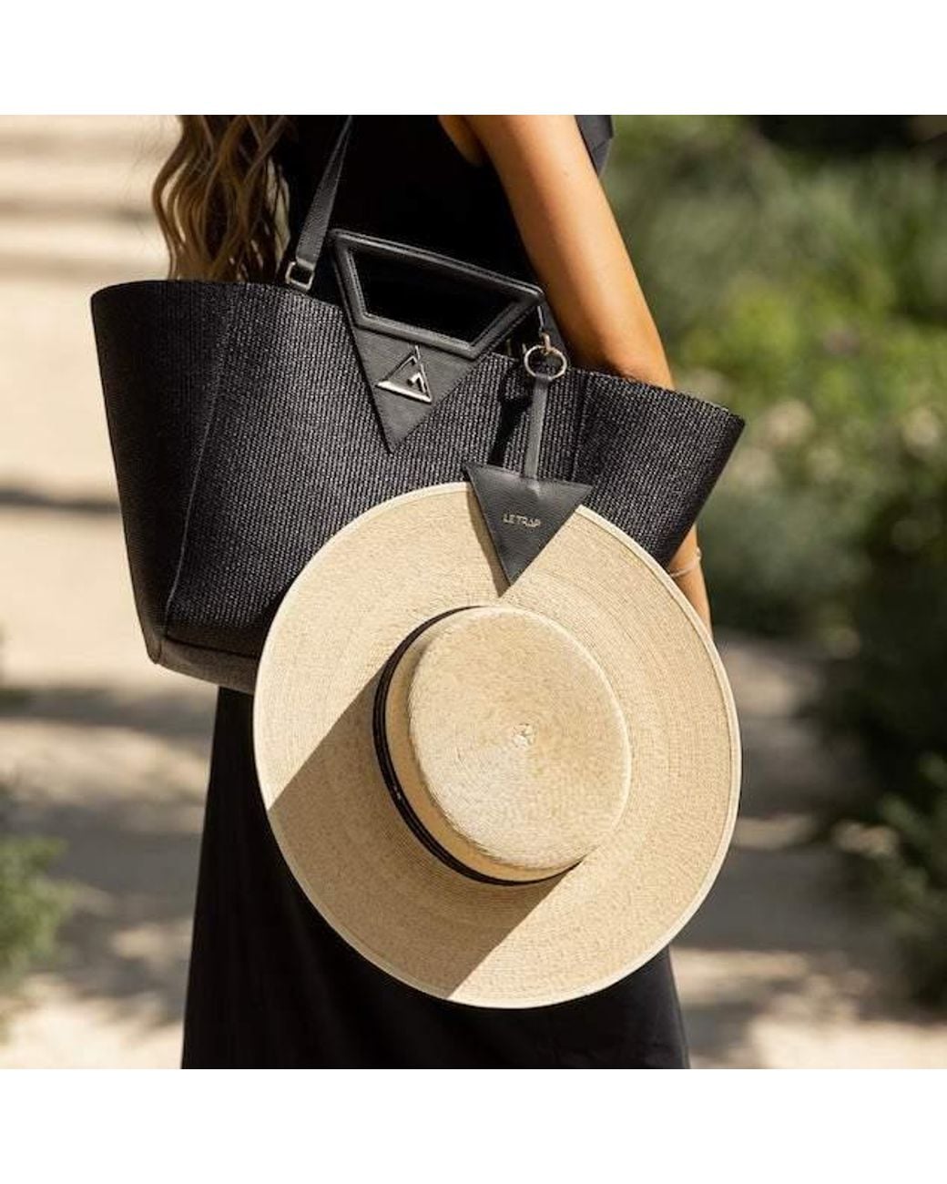 Le Trap Black Atenas Tote Bag Straw