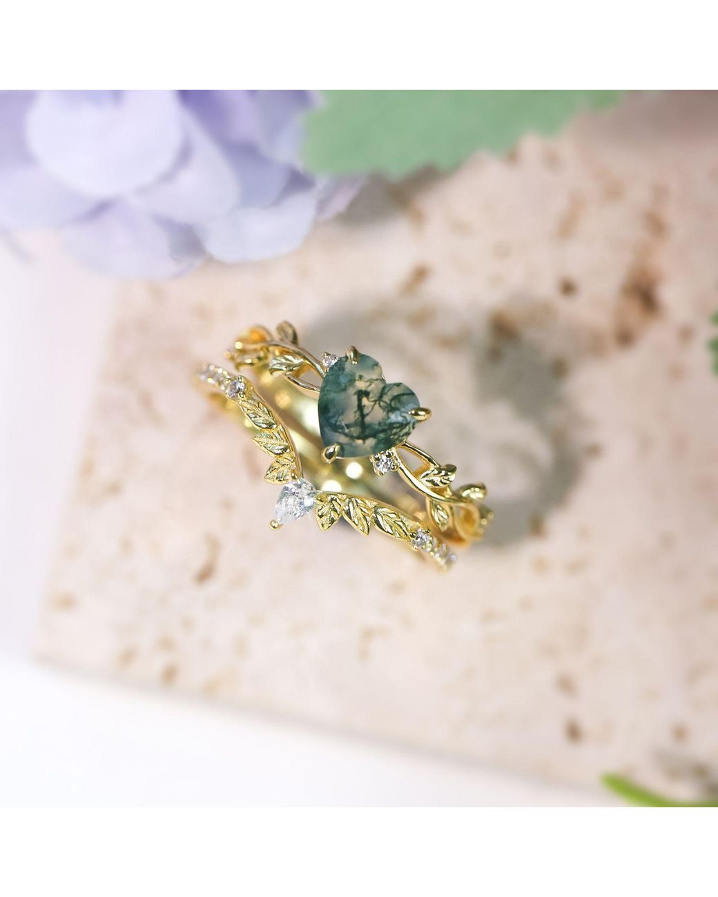 Azura Jewelry New York Yellow Woodland Stacking Band Vermeil