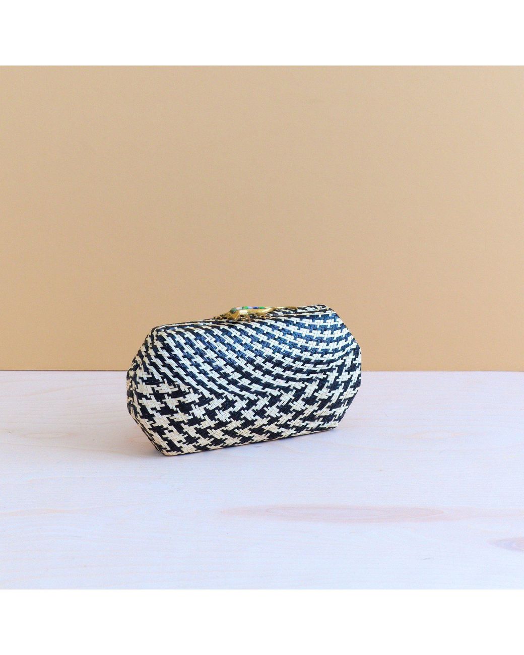 LIKHÂ Metallic Houndstooth Clutch