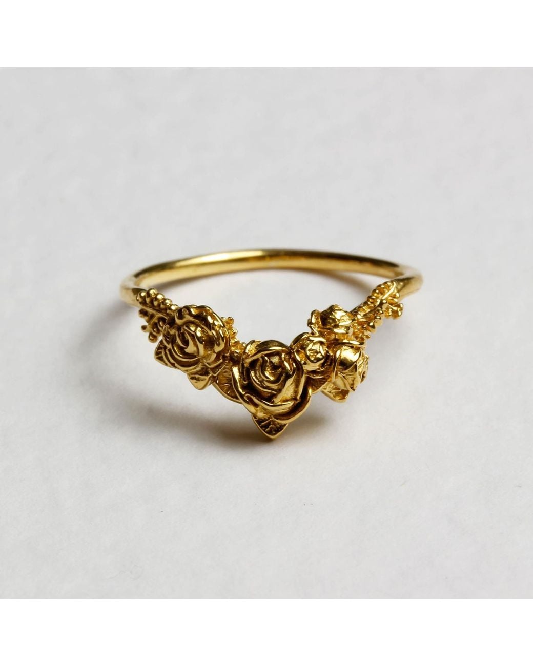 Lee Renee Yellow Rose Chevron Ring – Gold