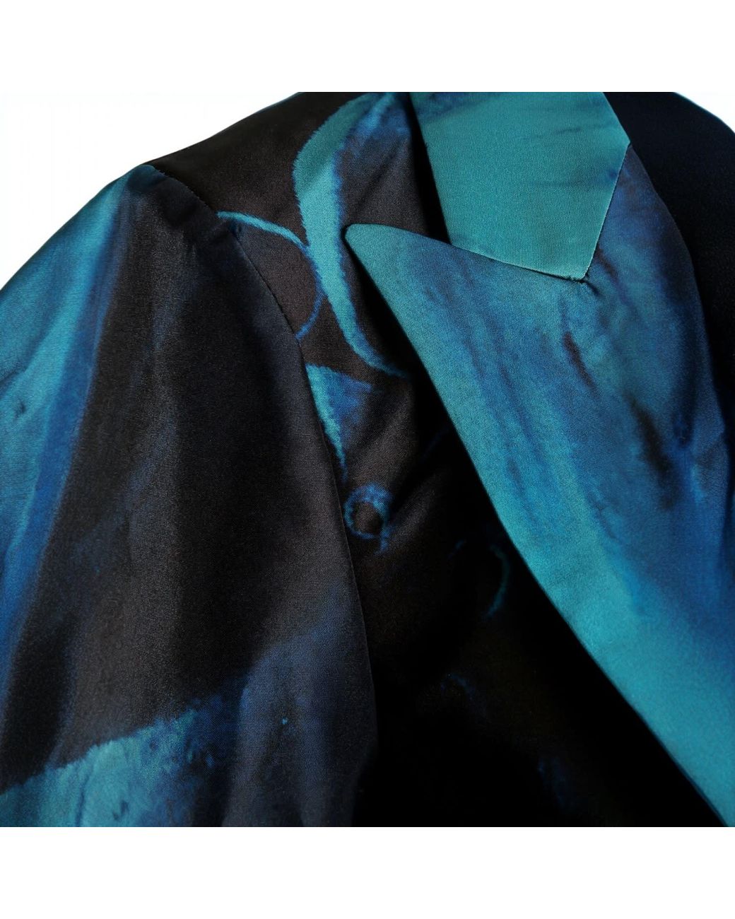 Madebyza Blue Tranquilmaré Crop Blazer