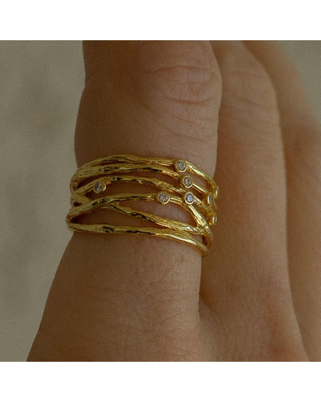 Martina Rozenberg Smira Jewelry Metallic Roca Ring