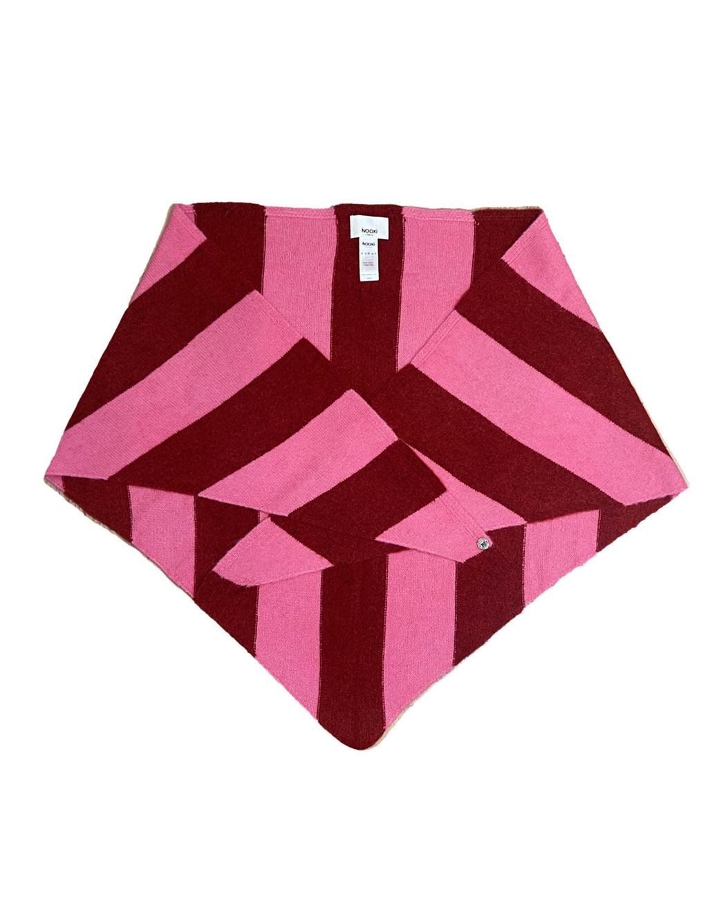 Nooki Design Red Edwina Knitted Triangle Scarf