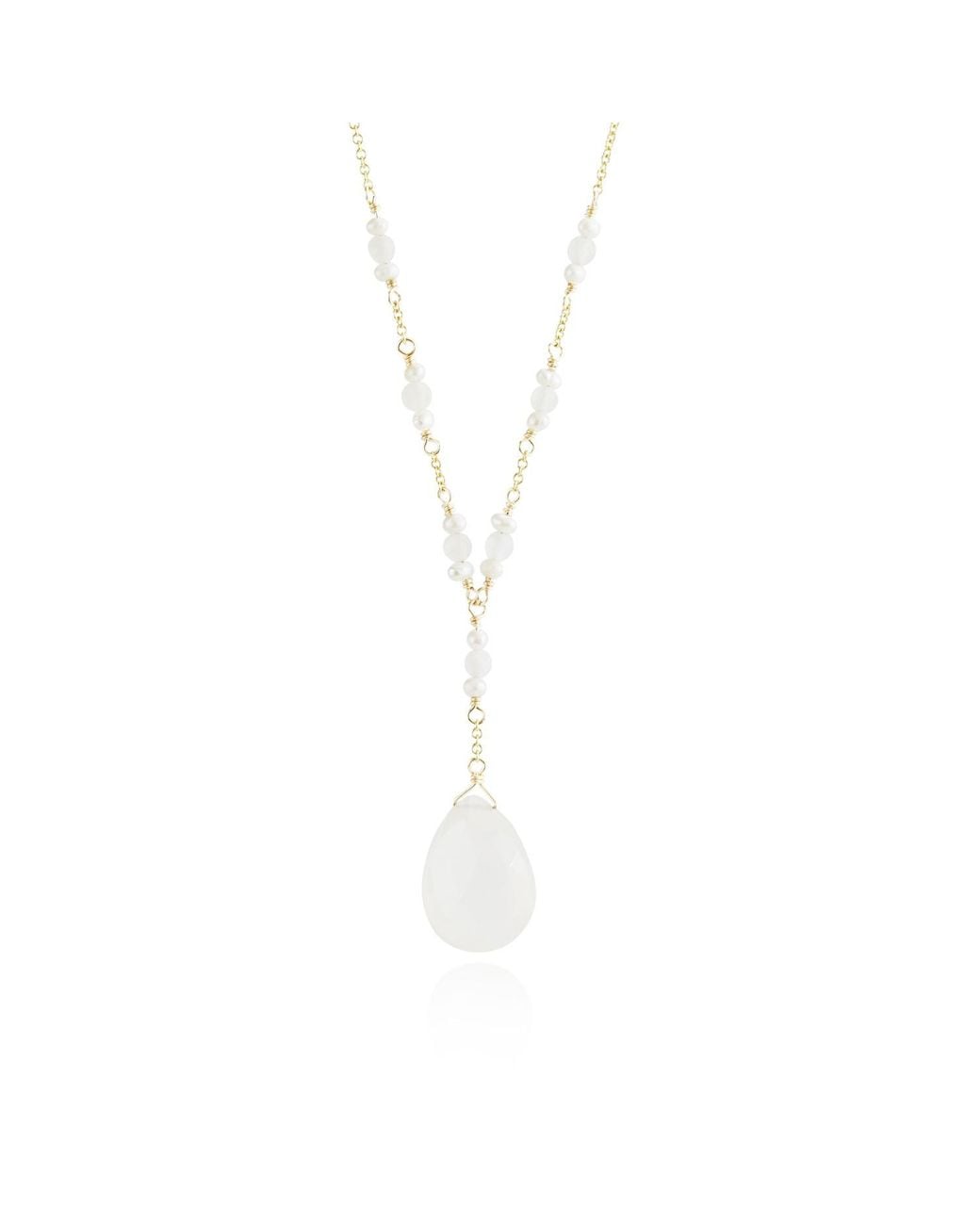 MOUNIR LONDON White Moonstone Drop Necklace
