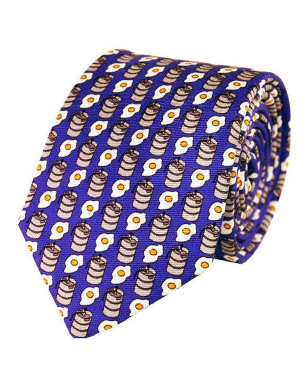 Lazyjack Press Blue Kegs & Eggs Tie for men