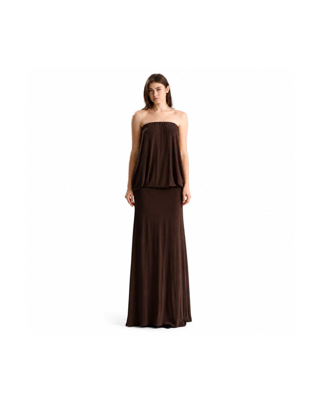 Maison De Gala Brown Valerie Mocha Maxi Dress