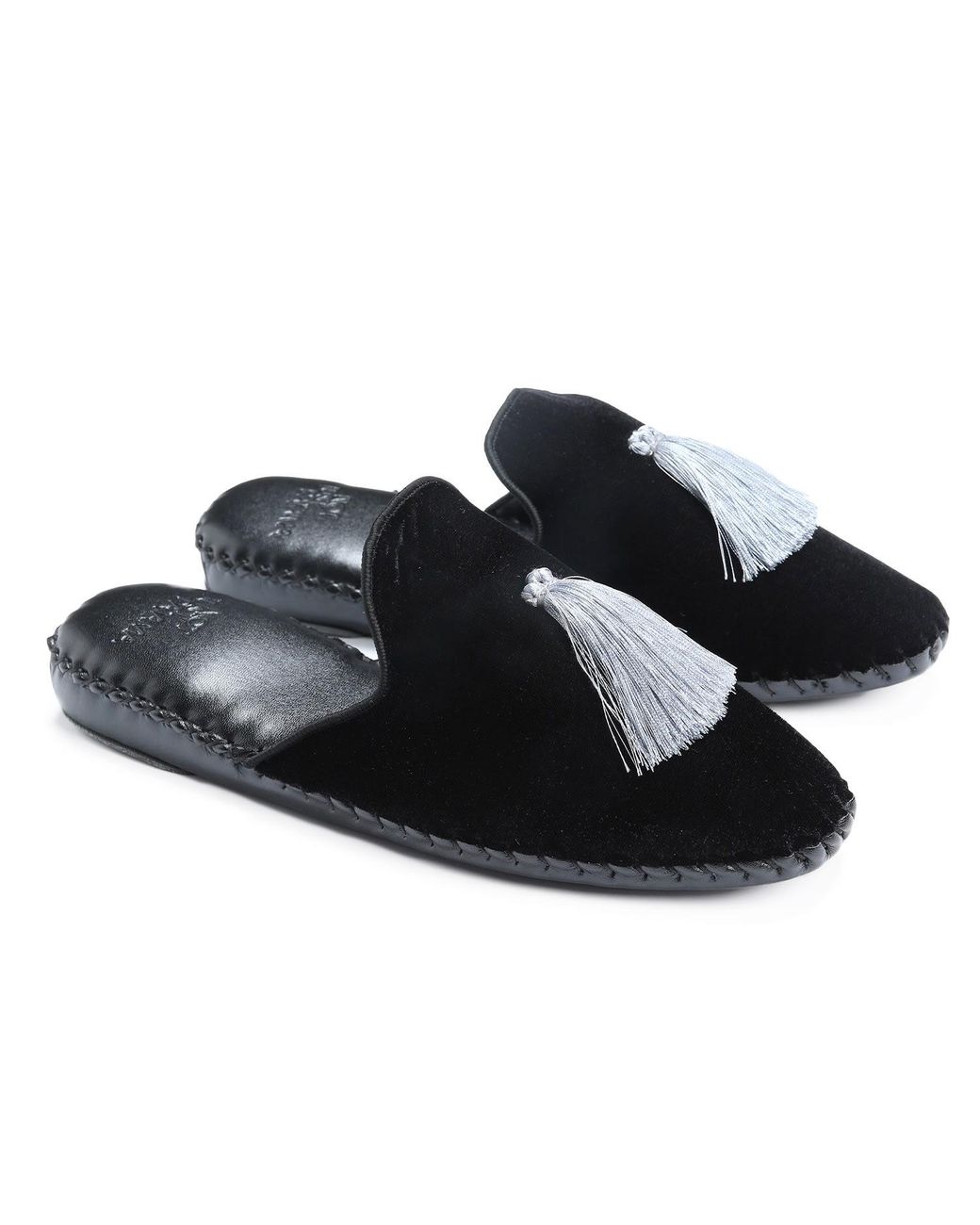 NOT JUST PAJAMA Black Classic Handmade Slippers