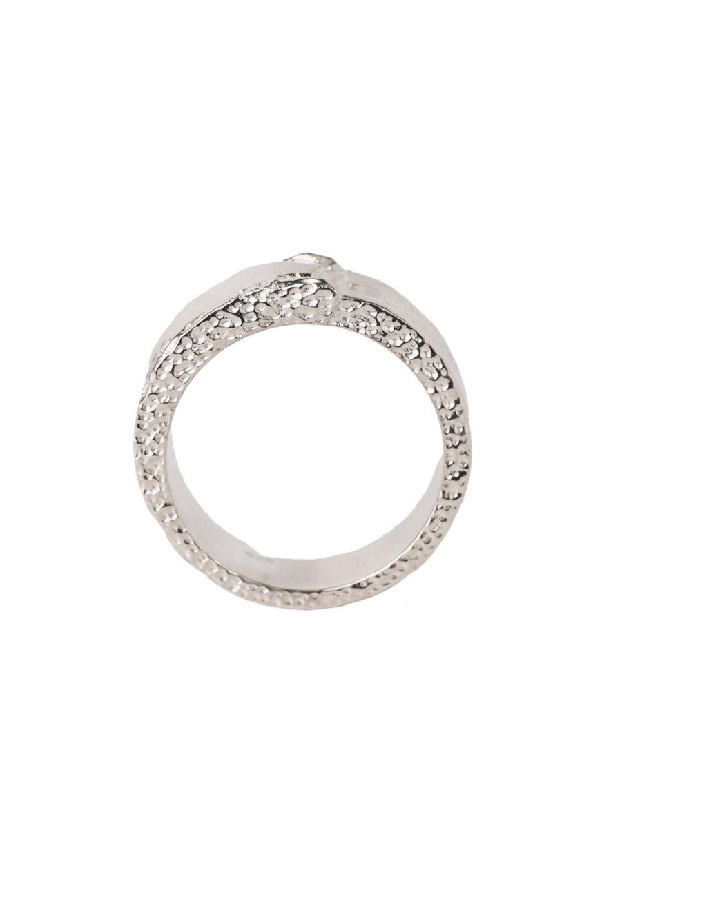 NASI SILVER White Chunky Concrete Band Ring