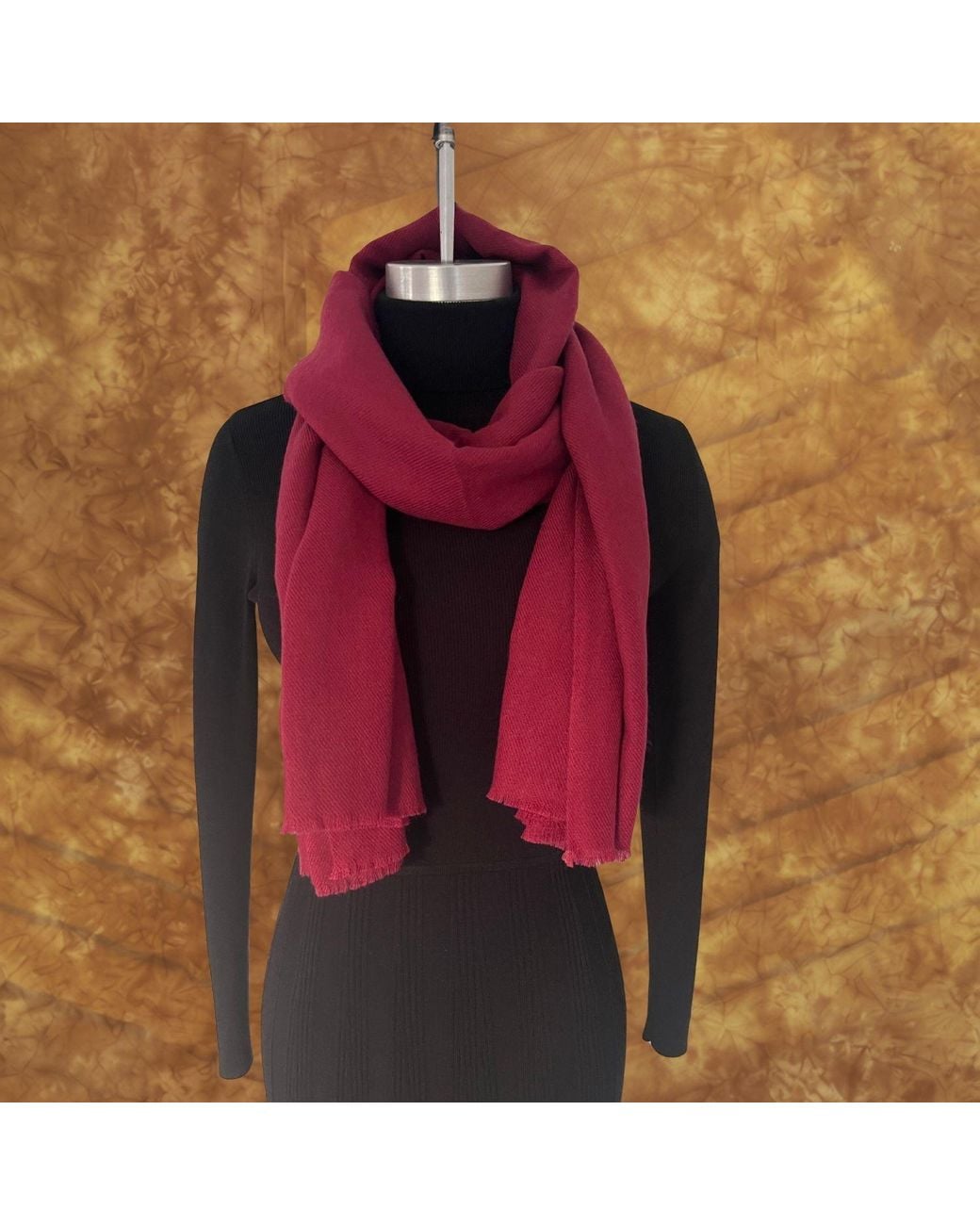 Heritagemoda Red Pure Cashmere Large Scarf