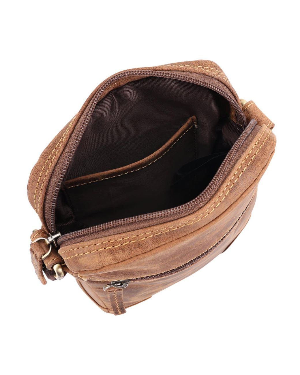 Lloyd Baker Brown Bally Distressed Leather Crossbody for men
