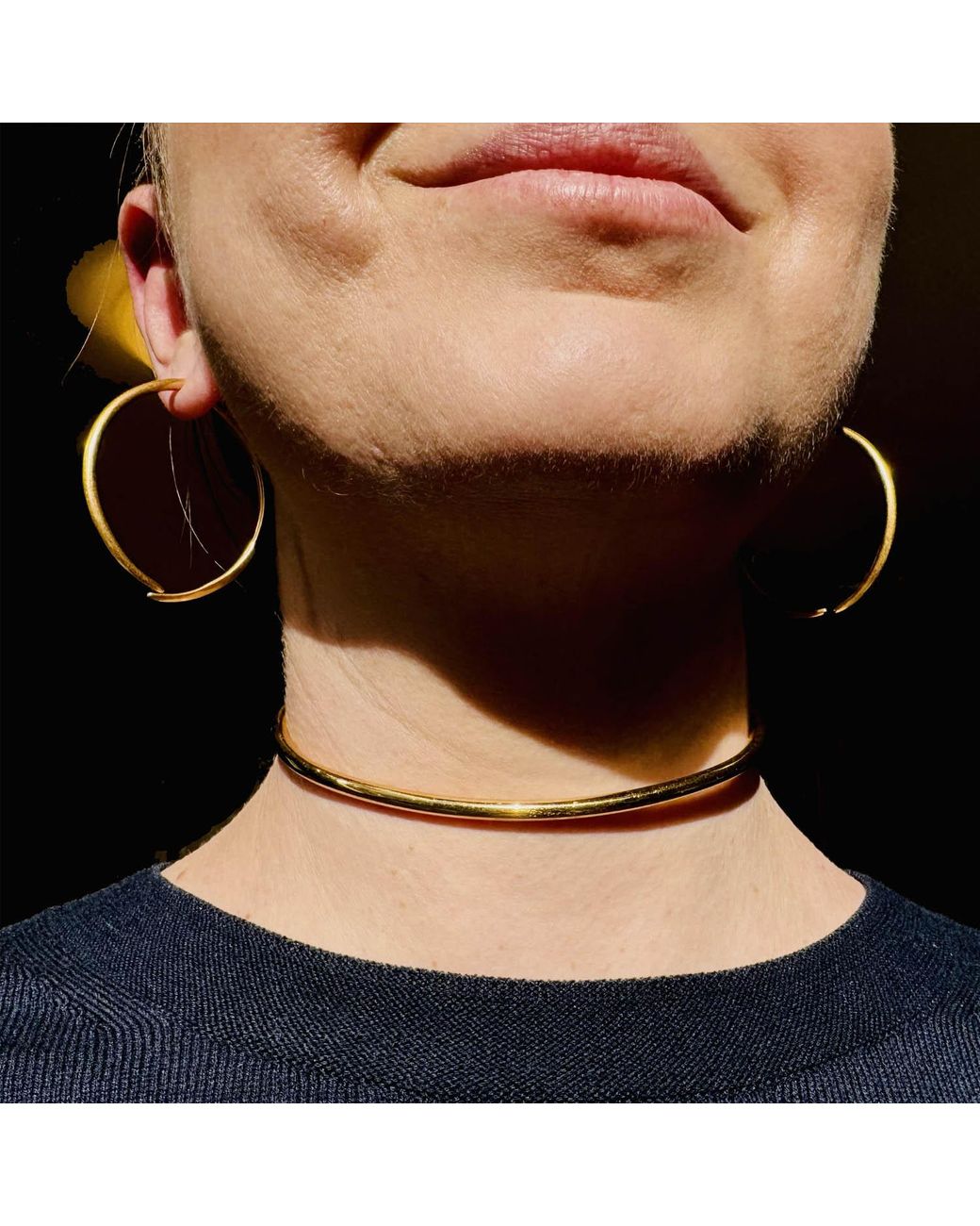 Aki Roc Jewelry Metallic Front-Back Hoop Earrings