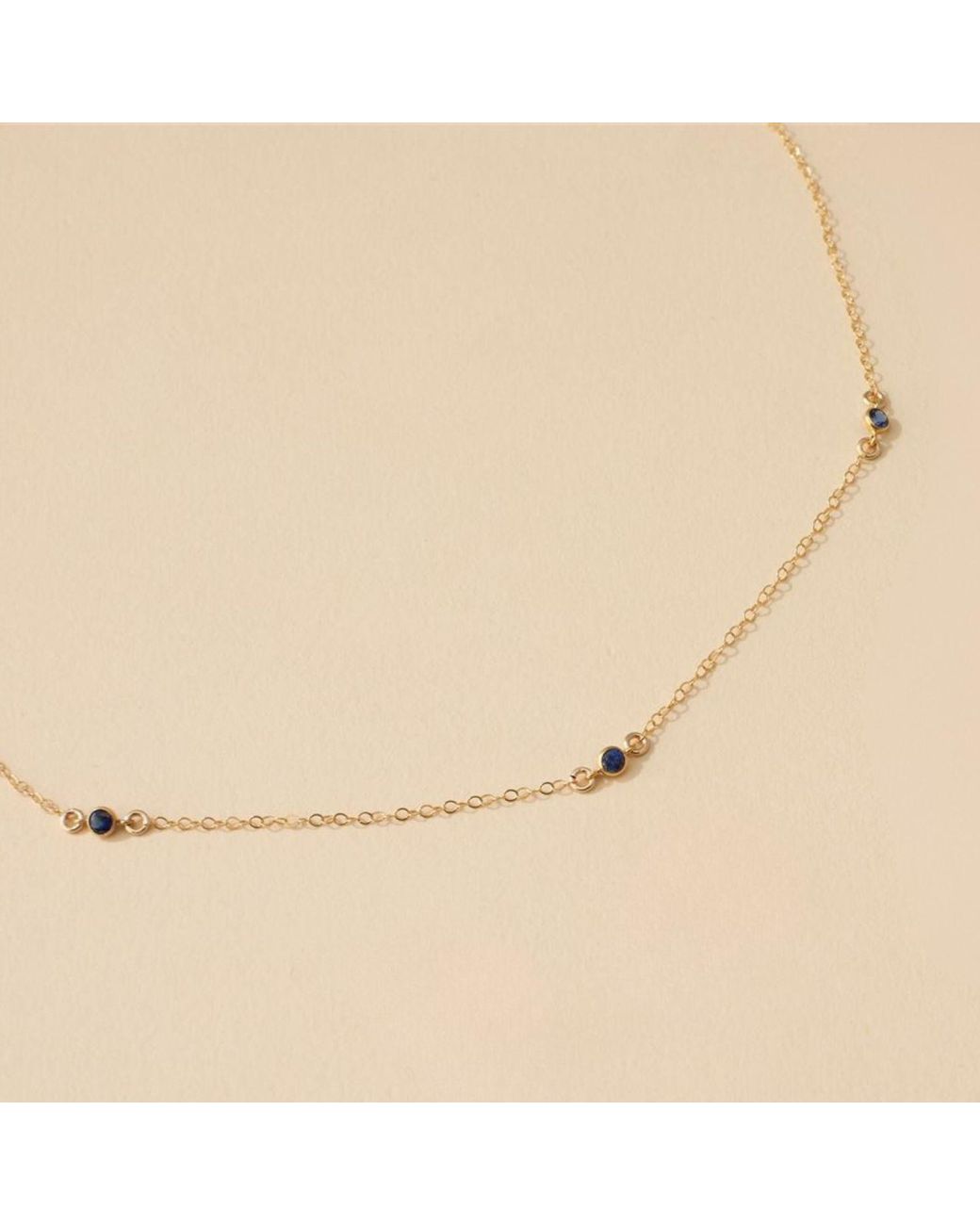 SET & STONES Metallic Birthstone Station Necklace- January