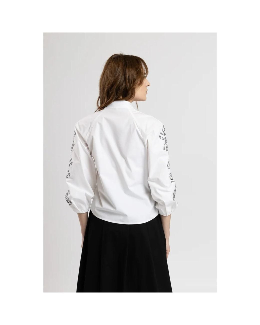 IZABELA MANDOIU White Embroidered Tunic Shirt