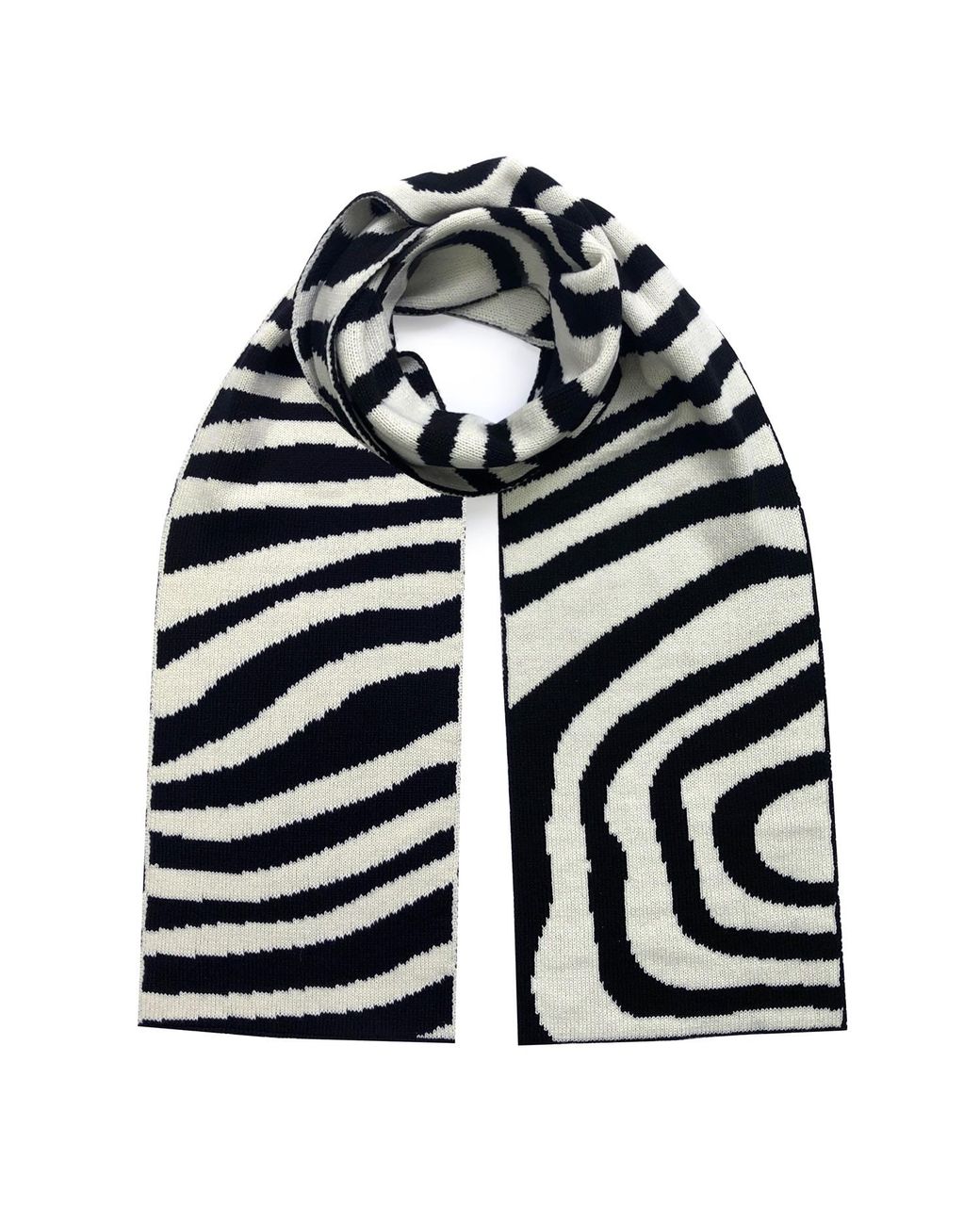 INGMARSON Black Organic Stripes Wool & Cashmere Scarf Men for men
