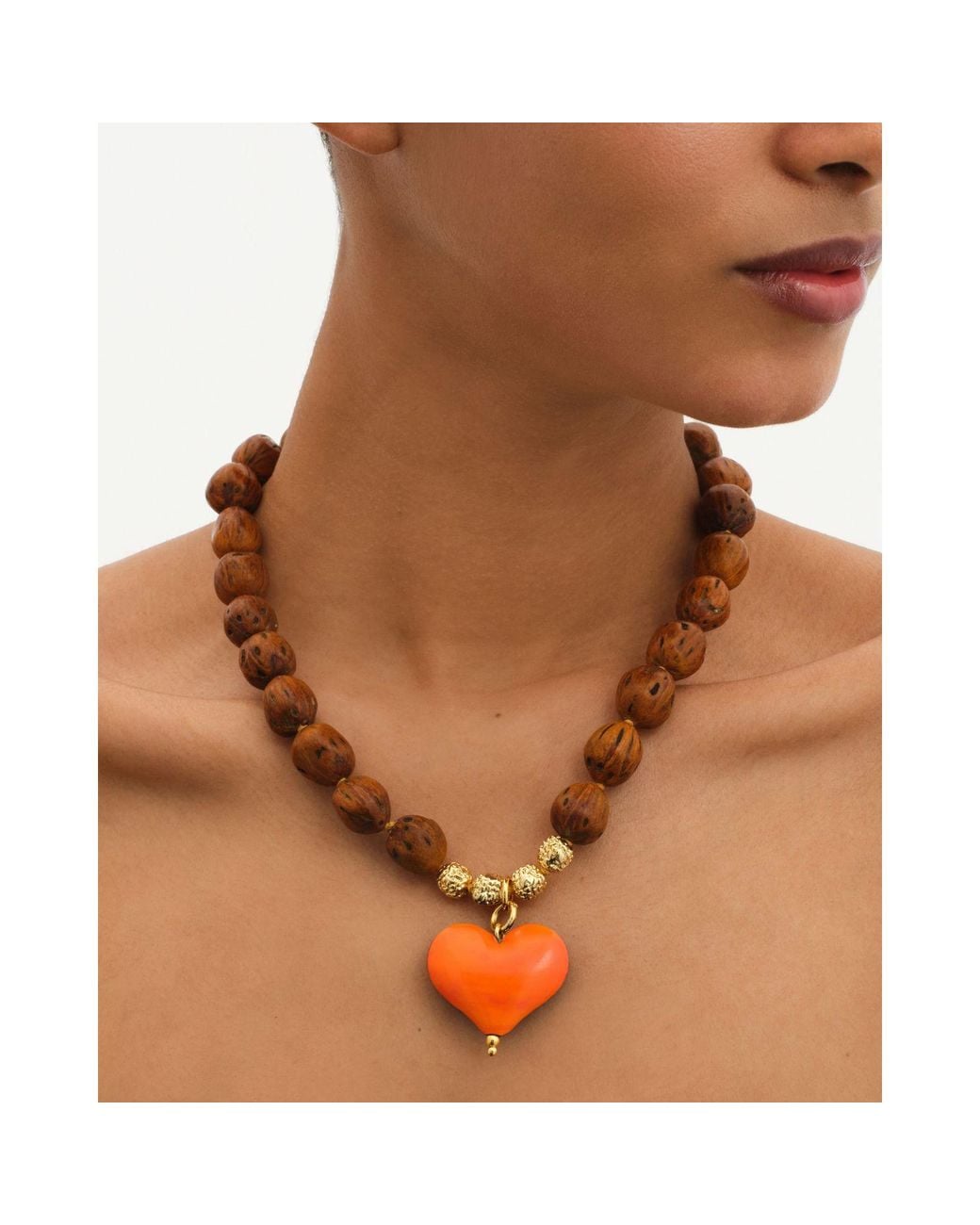 Tohum Design Brown Cuore Resort Necklace – Mandarin