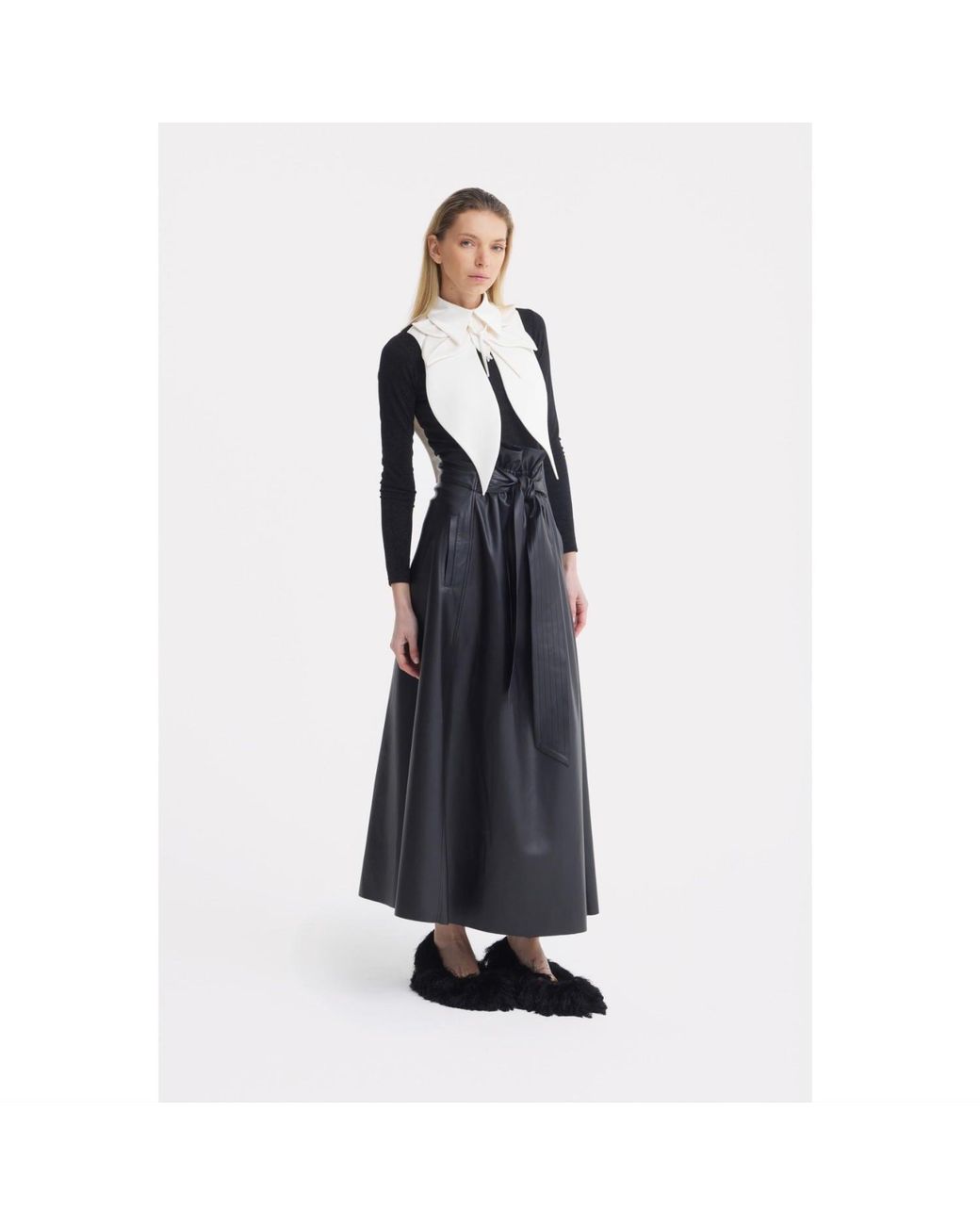 Julia Allert Natural Neutrals Oversized Satin Bib Collar
