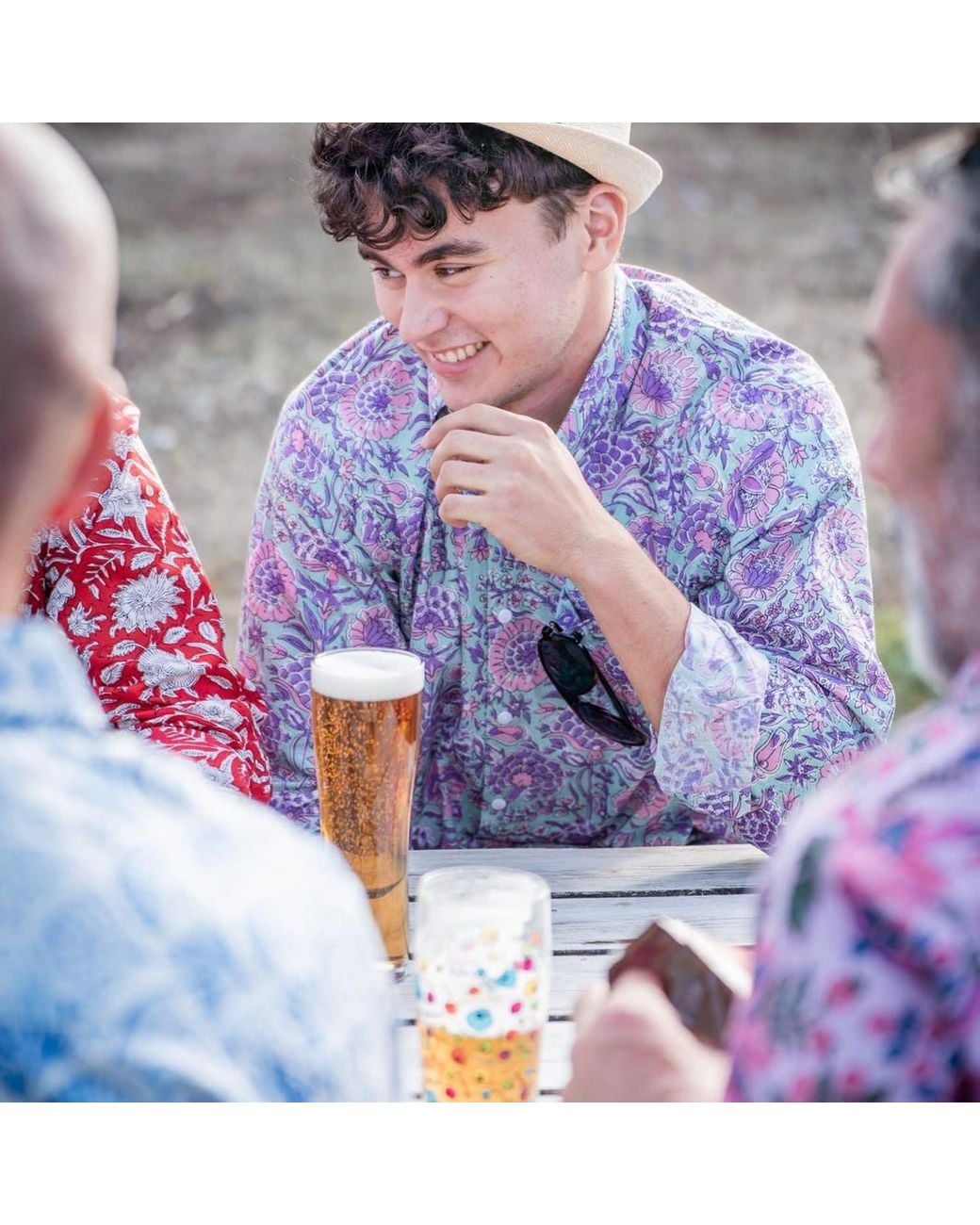 Jago's Tribe Purple Bloom Tribe Shirt for men