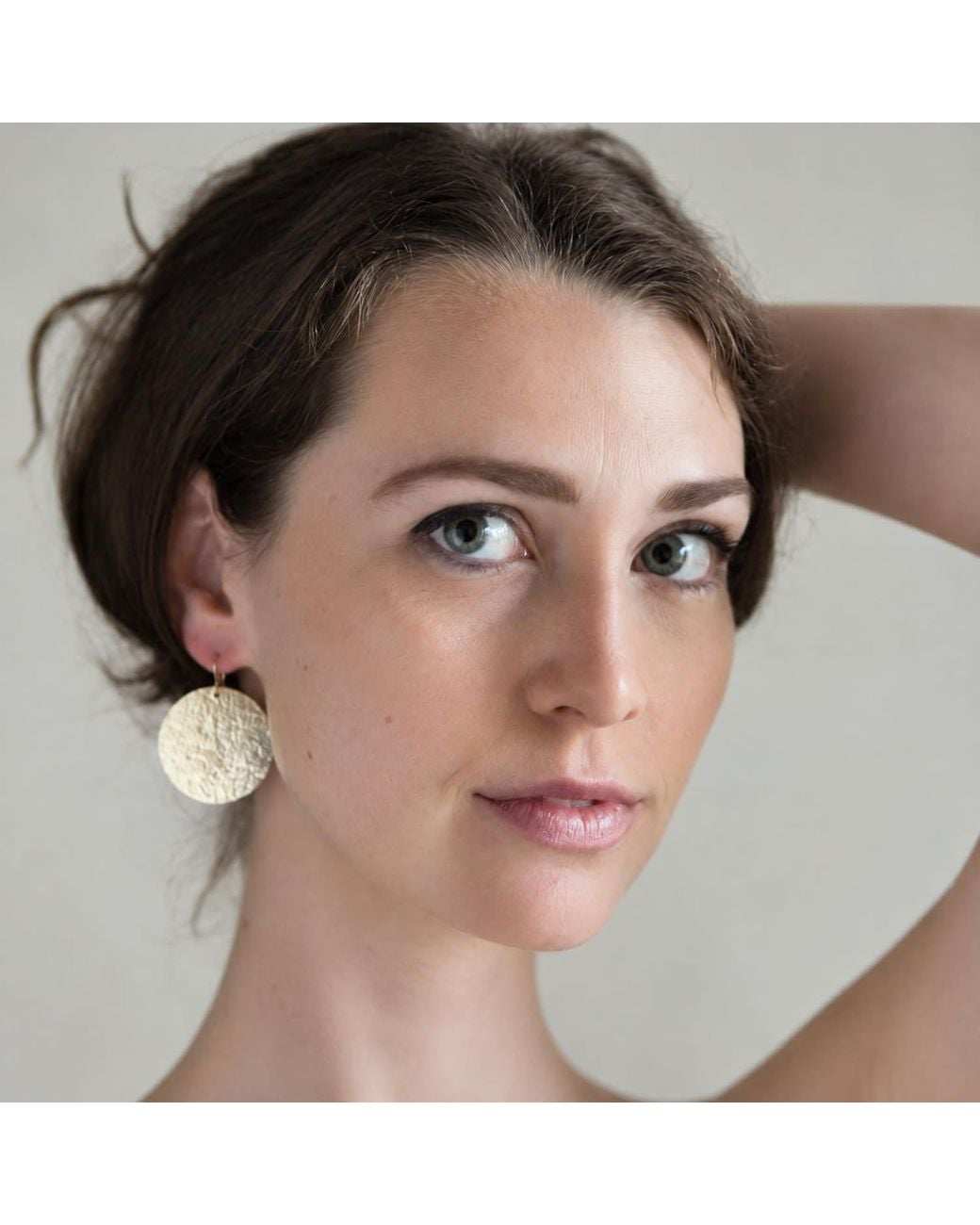 Heather Hawkins Jewelry Metallic Large Hand Hammered Disc Earrings