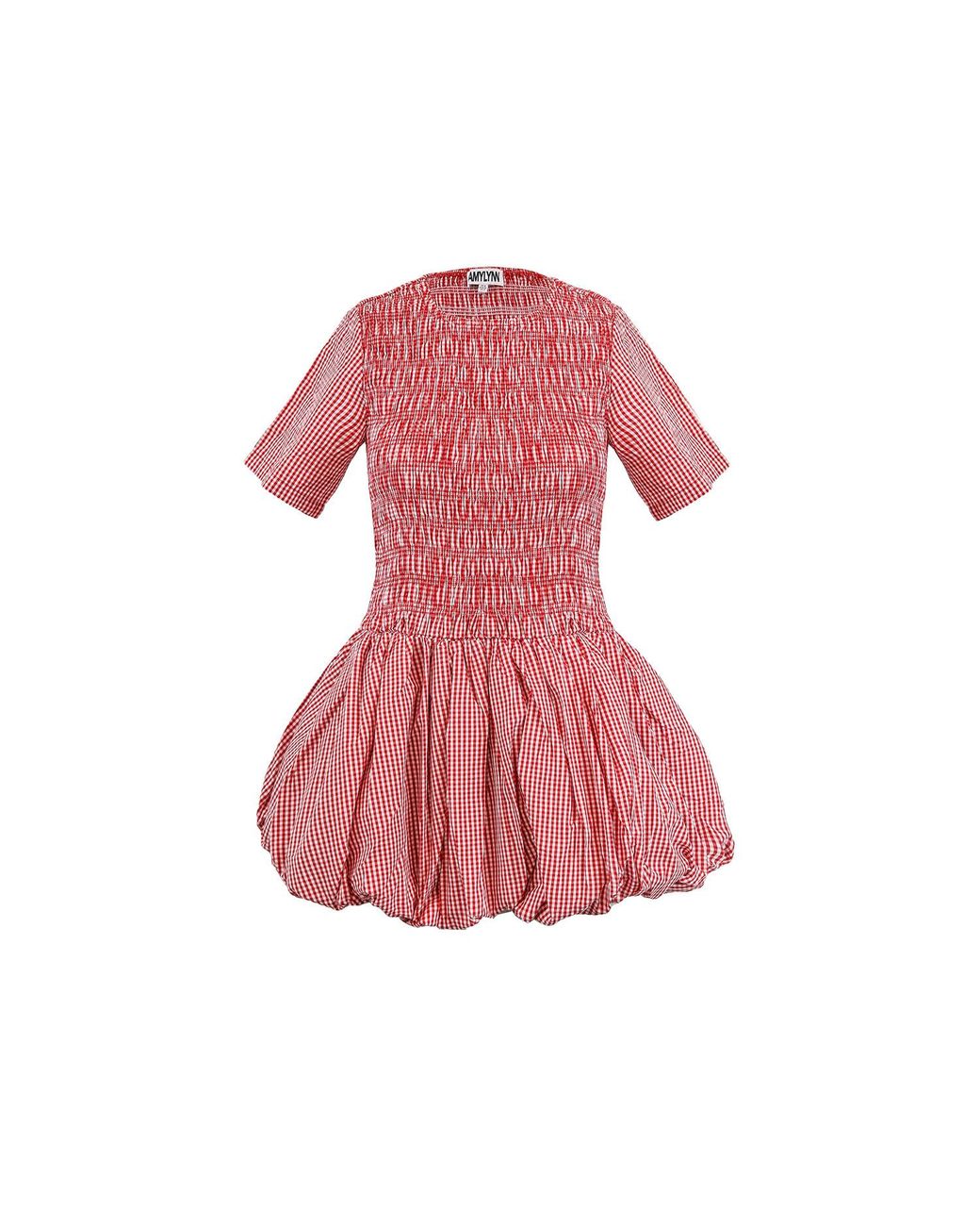 open lace back dress Eleanor Red Satin Puffball Ultra Mini Dress-ALLW168-5 – Amylynn USA main image 0