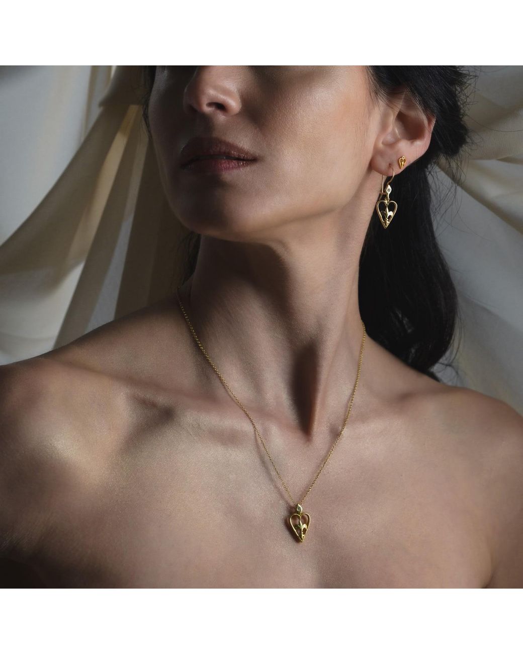 Myrto Katramadou Jewellery Metallic Heartshield – Pendant-Plated