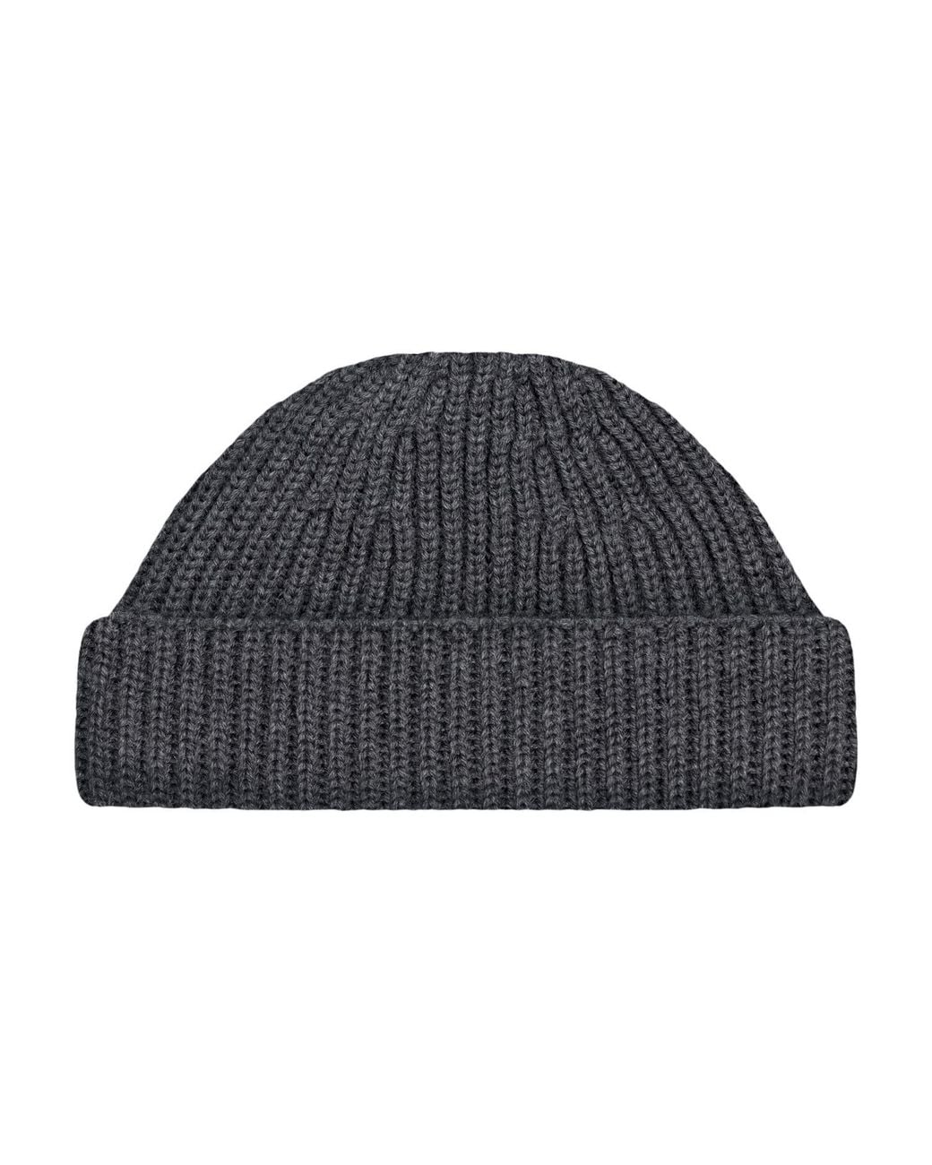 Paul James Knitwear Blue Heavyweight Extra Fine Merino Caster Fisherman Beanie for men