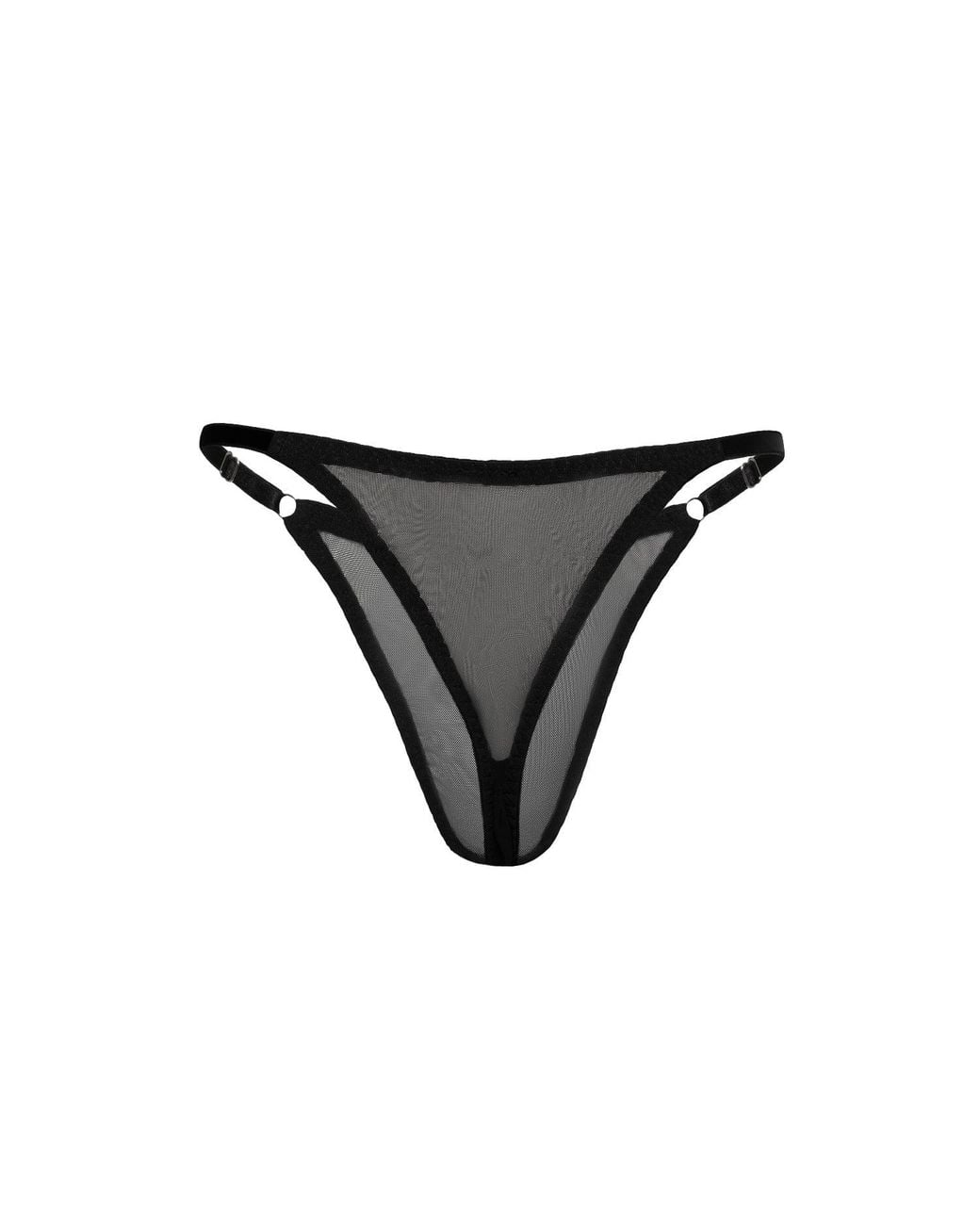 Daily Underwear Gray Adjustable String Panties Base