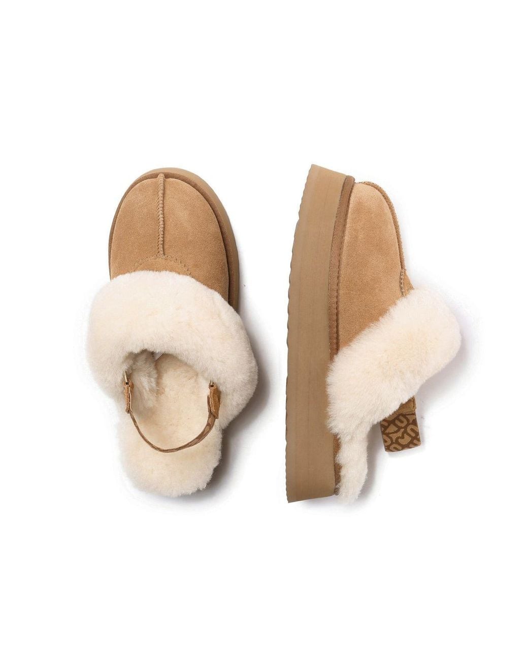 EverAu Australia Natural Wagtail Removable Strap Platform Slippers