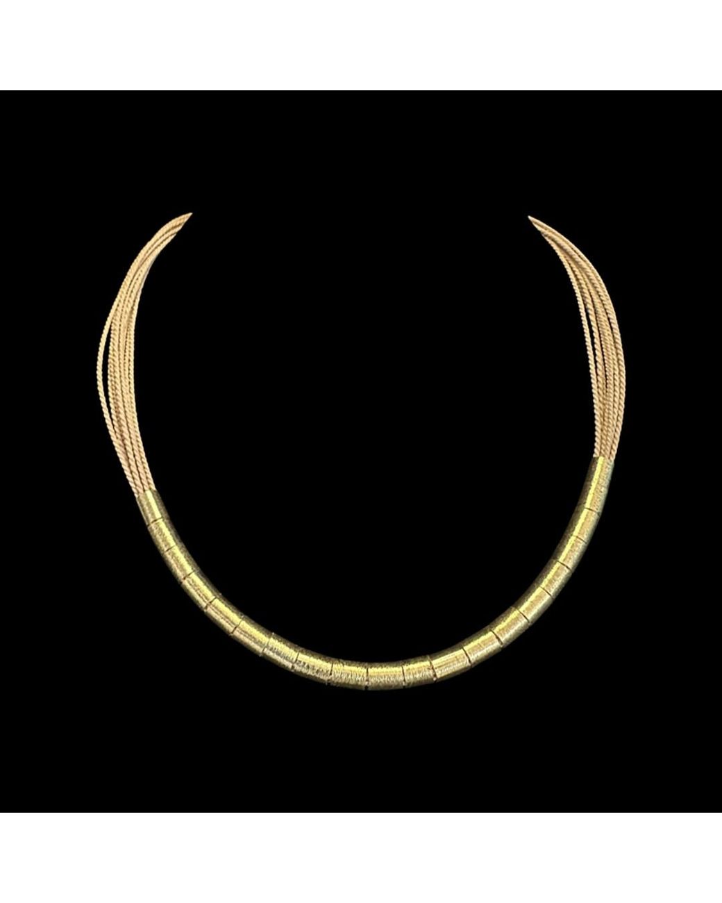Nart Nature Making Art Metallic The Rings Buriti Natural Fiber Necklace