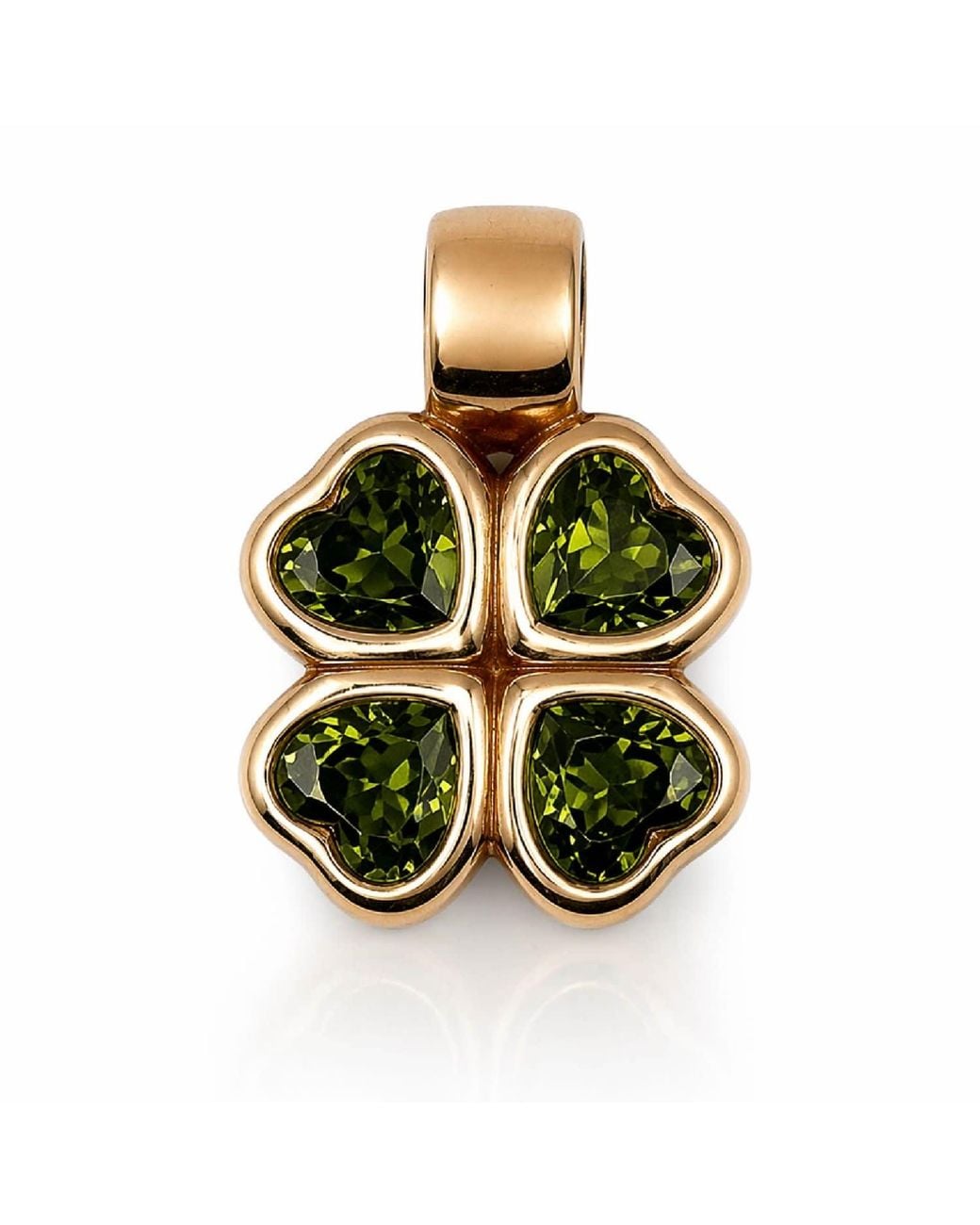 The Lila Lobster Green Rose Clover Charm Bronze
