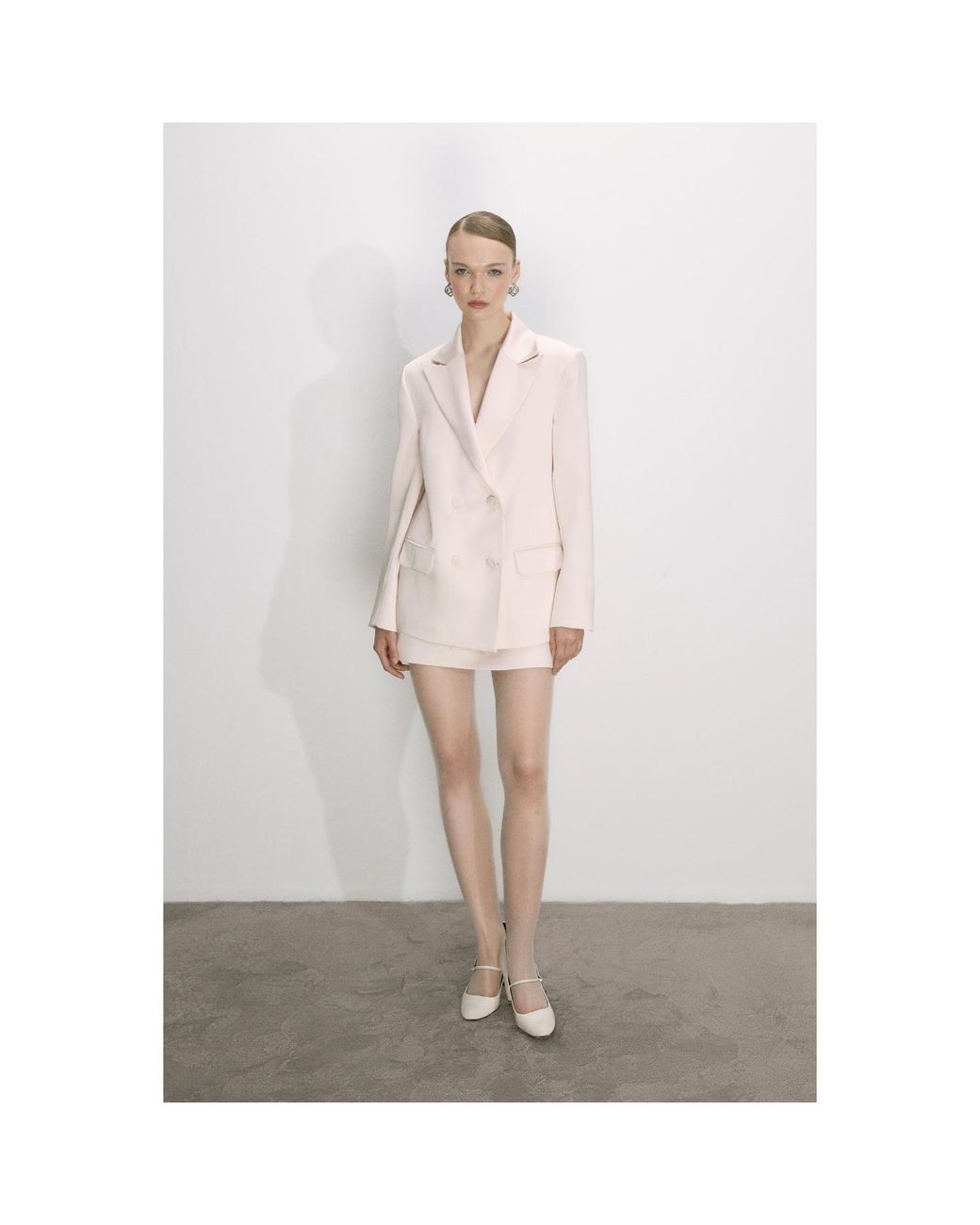 NAZLI CEREN White Marde A-Line Mini Skirt