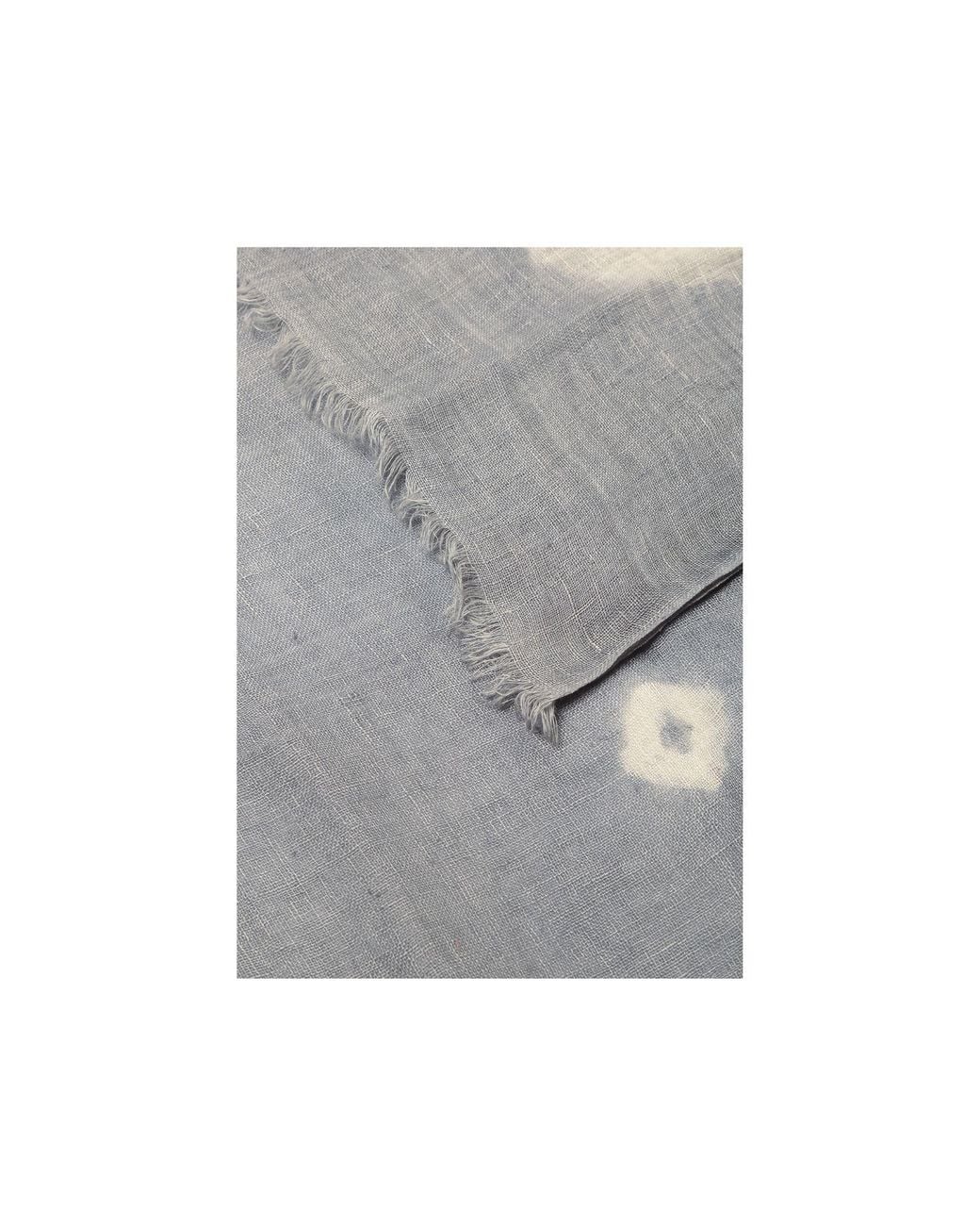 Heritagemoda Gray Neutrals Handmade Light Tie-Dye Linen Scarf