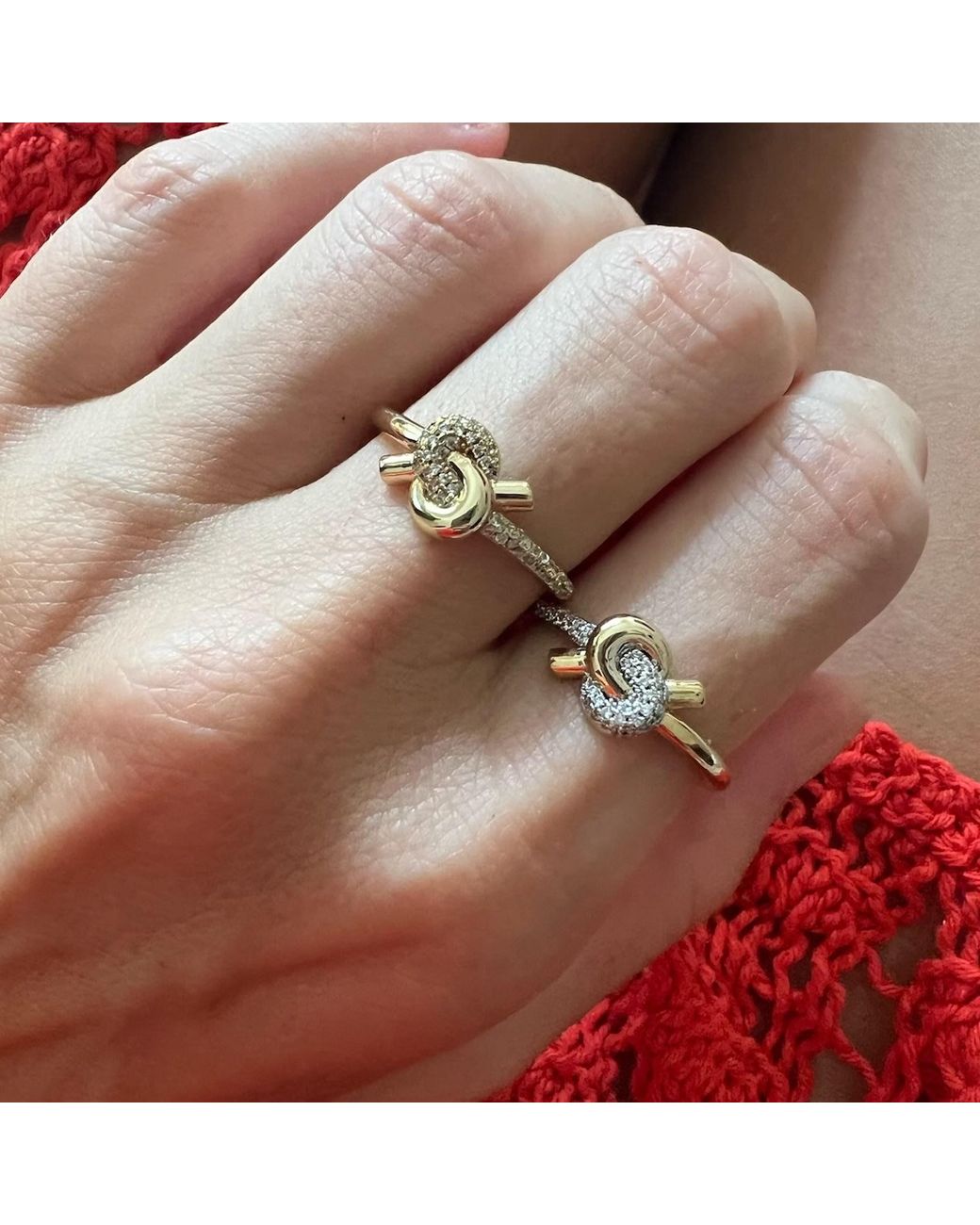 Native Gem Metallic Love Knot Ring