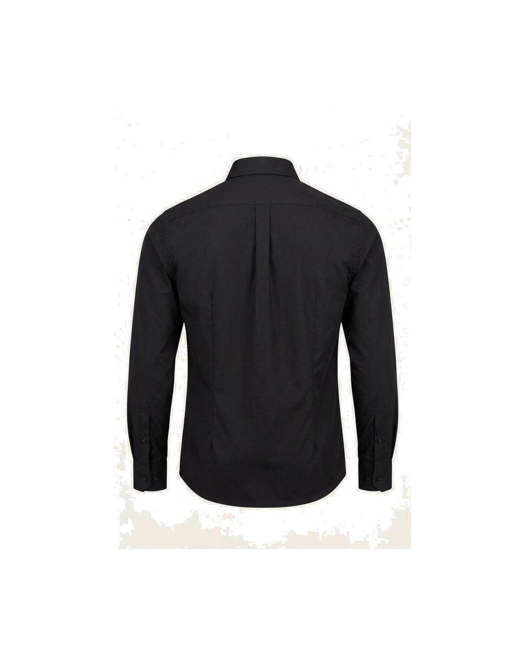Ron Tomson Black Pure Cotton Spread Collar Fitted Dress Shirt for men