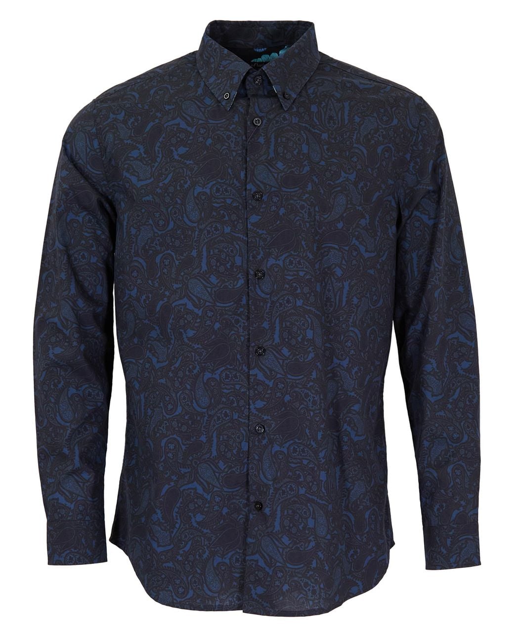 Lords of Harlech Blue Morris Madrid Paisley Shirt for men
