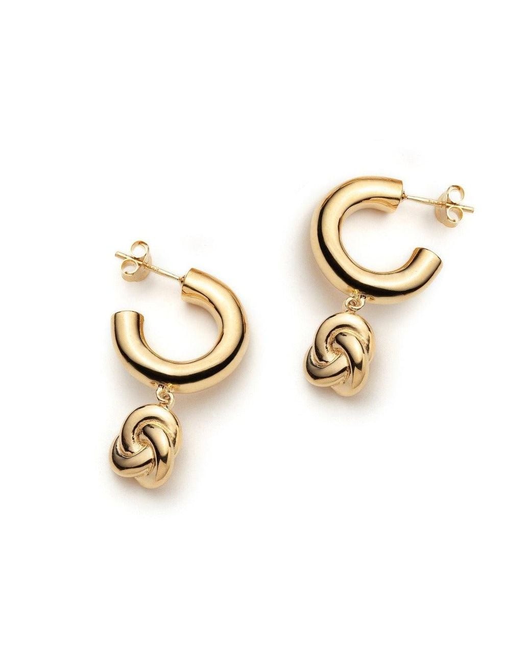 With Love Darling Metallic Knot Huggie Hoops