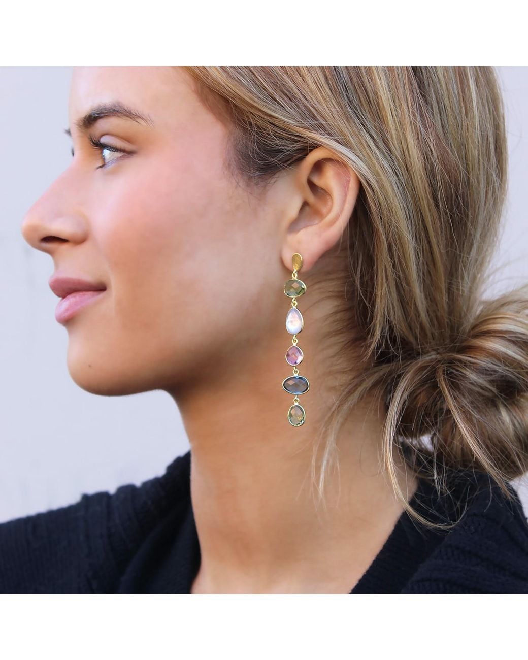 Marcia Moran Green Nana Multicolor Stone Earrings