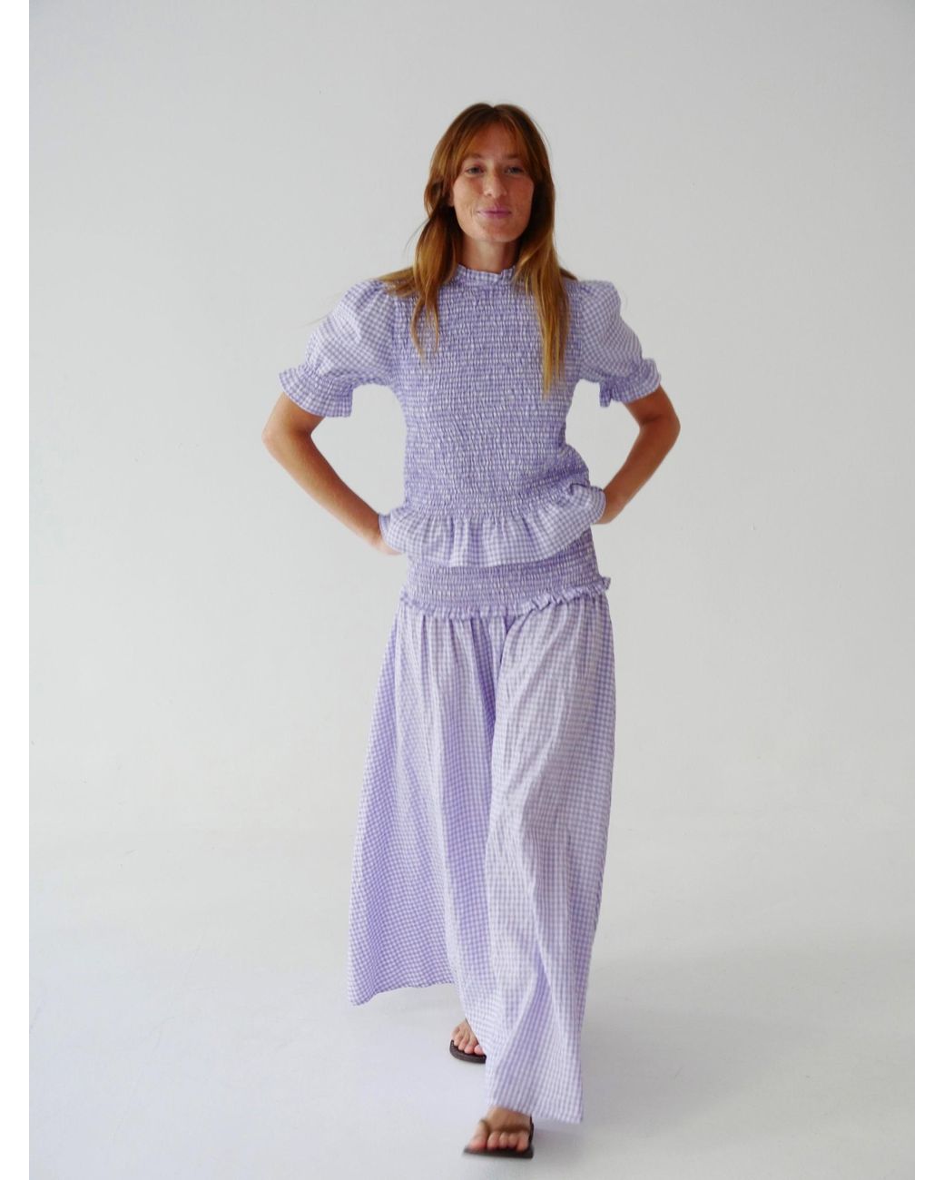 Mind Traveler Purple Lea Gingham Skirt