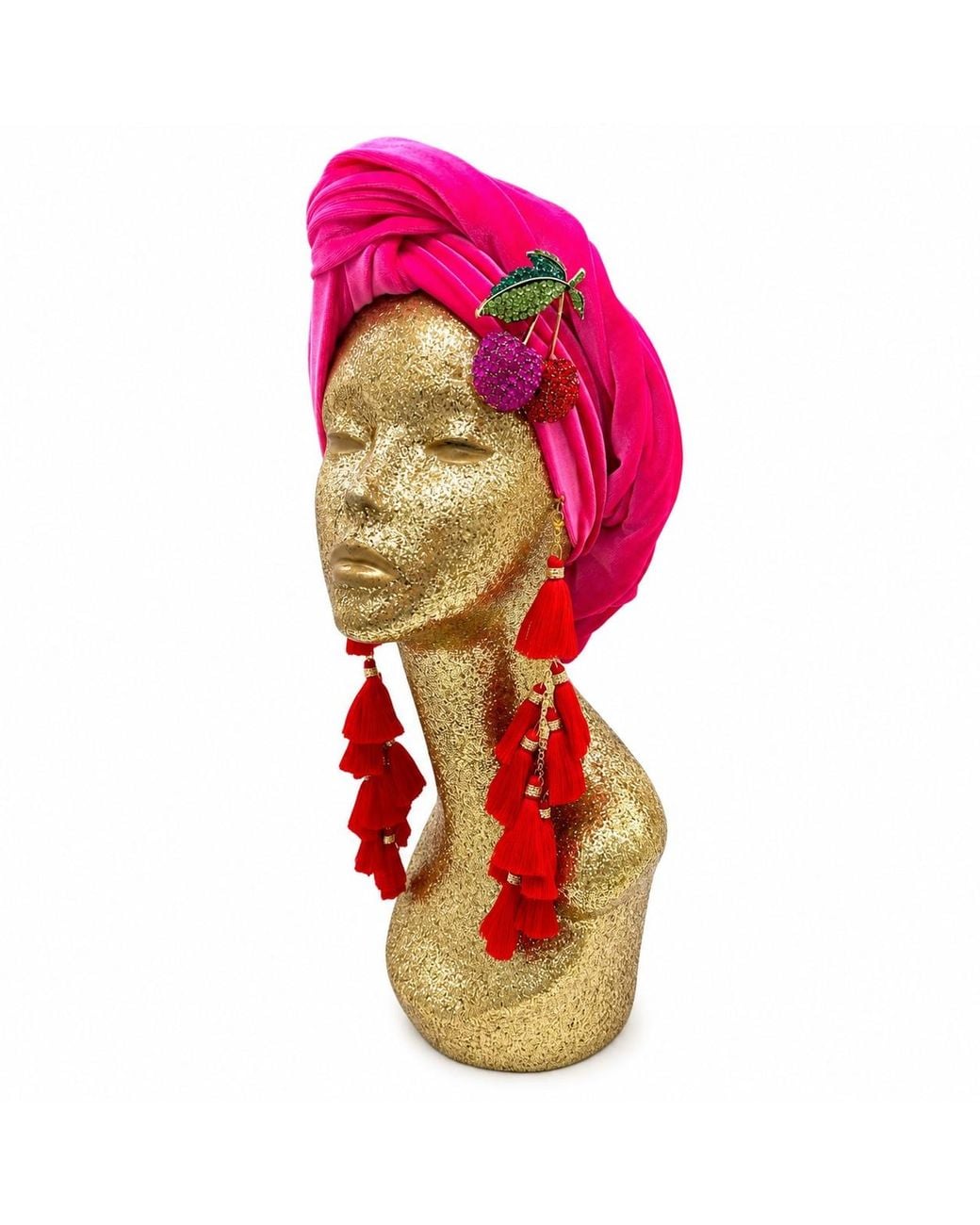Julia Clancey Red Cherry Chacha Brooch Turban