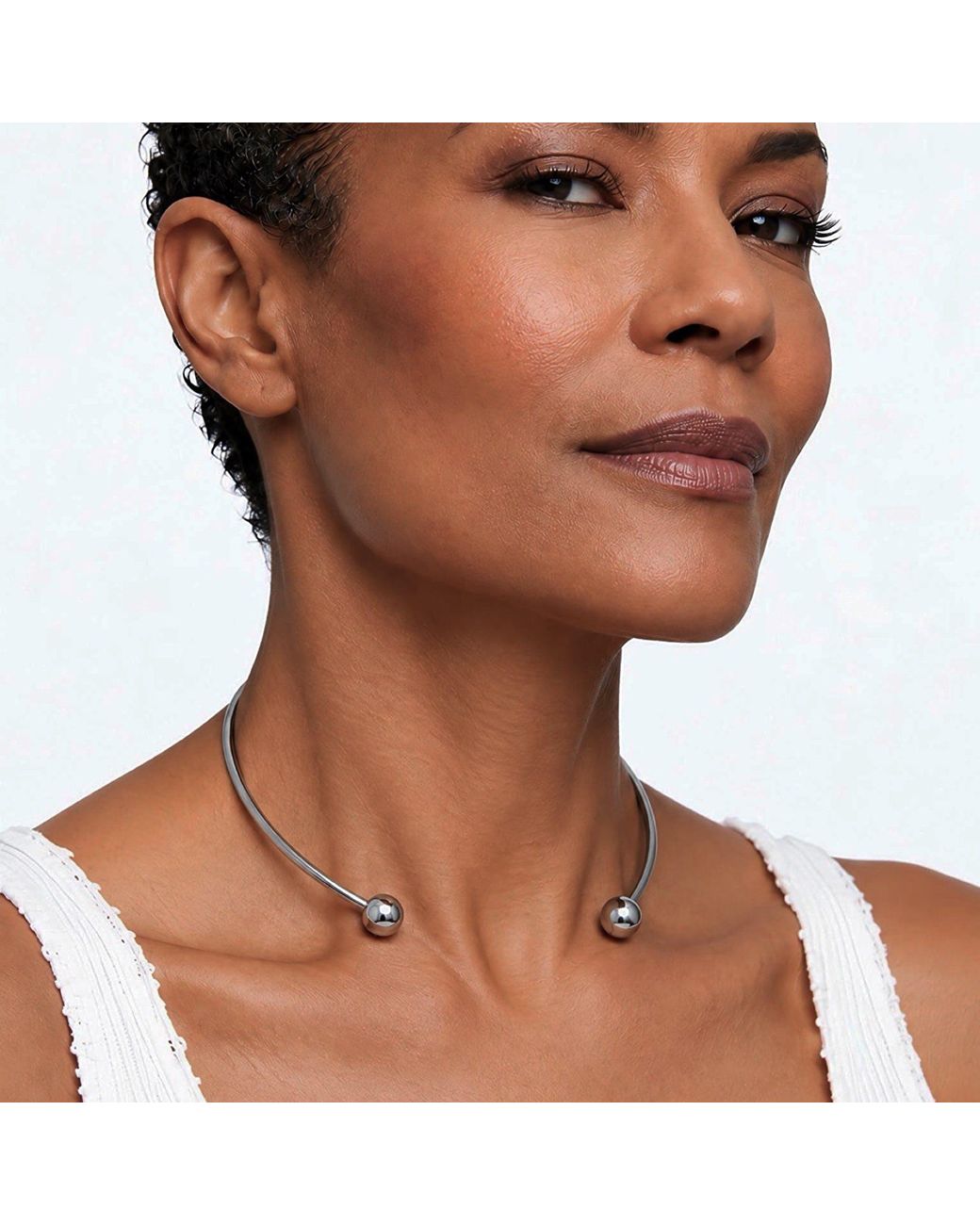 London Atelier Byproduct Metallic Stainless Steel Solid Ball Necklace